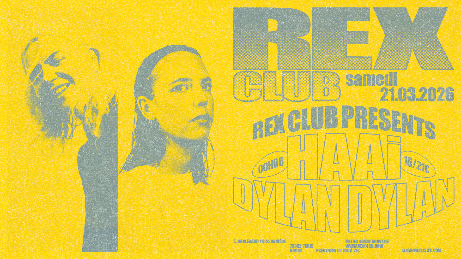 Rex Club Presents: Haai, Dylan Dylan Cover