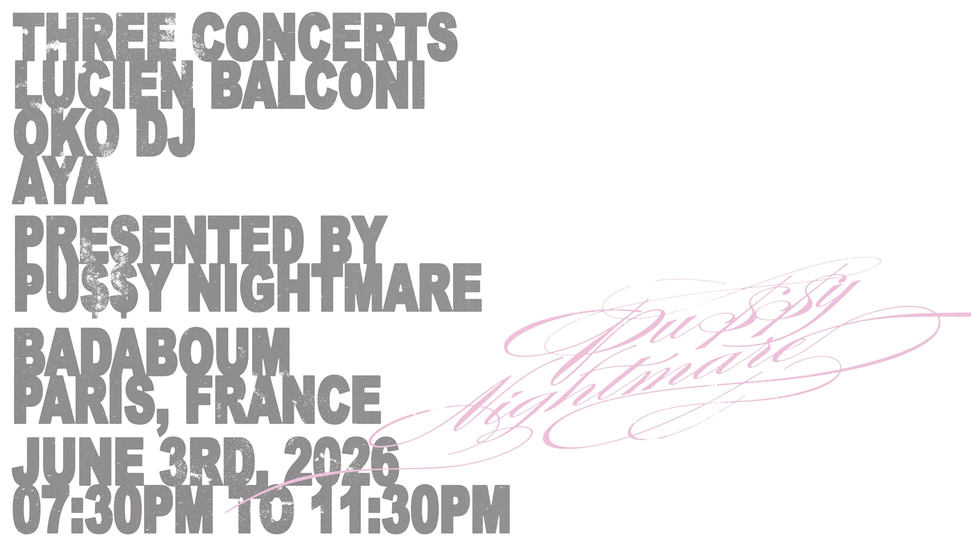 Concert — Aya, Lucien Balconi, Oko Dj By Pussy Nightmare Cover