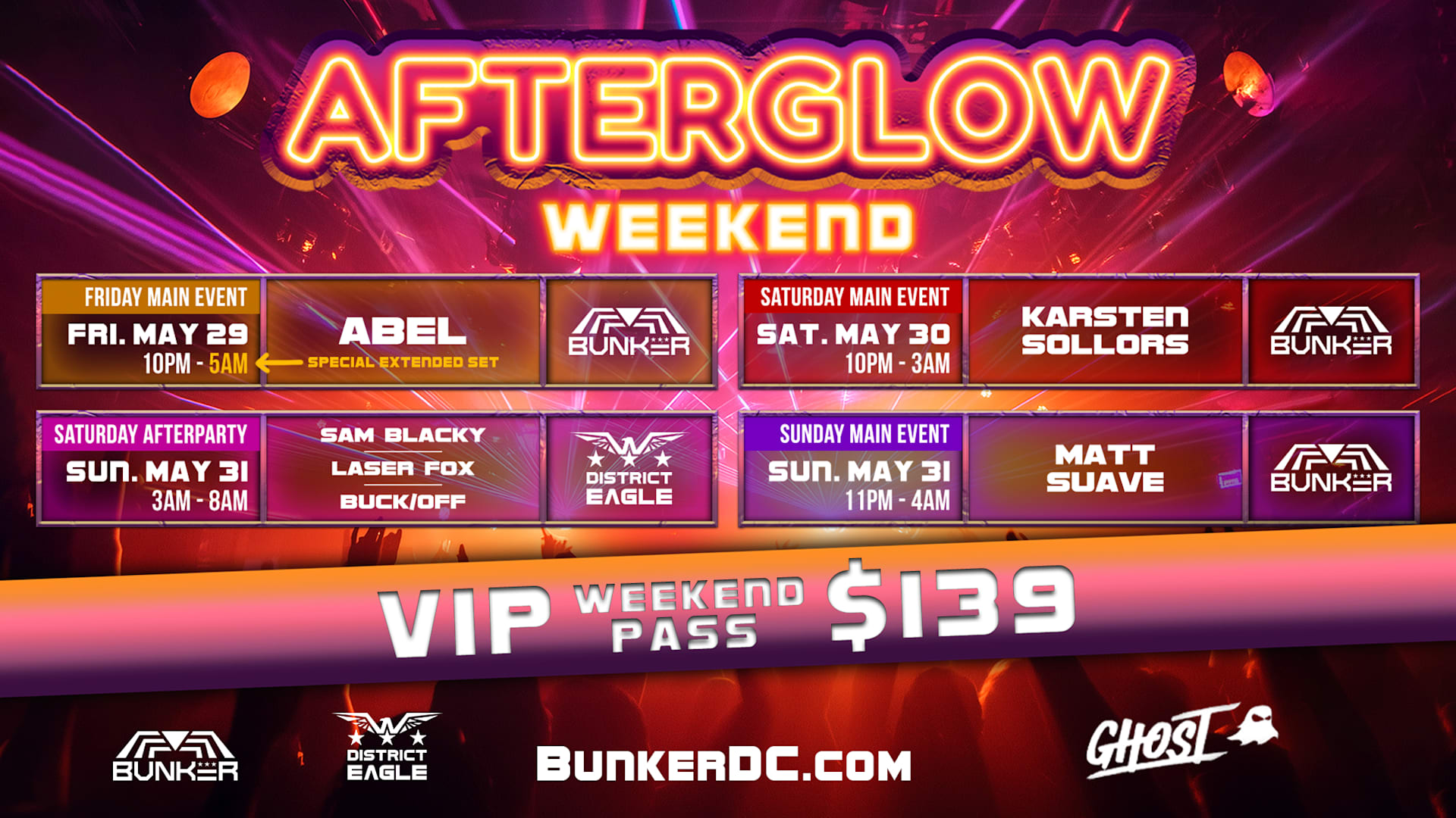 Afterglow Weekend Vip Pass Cover