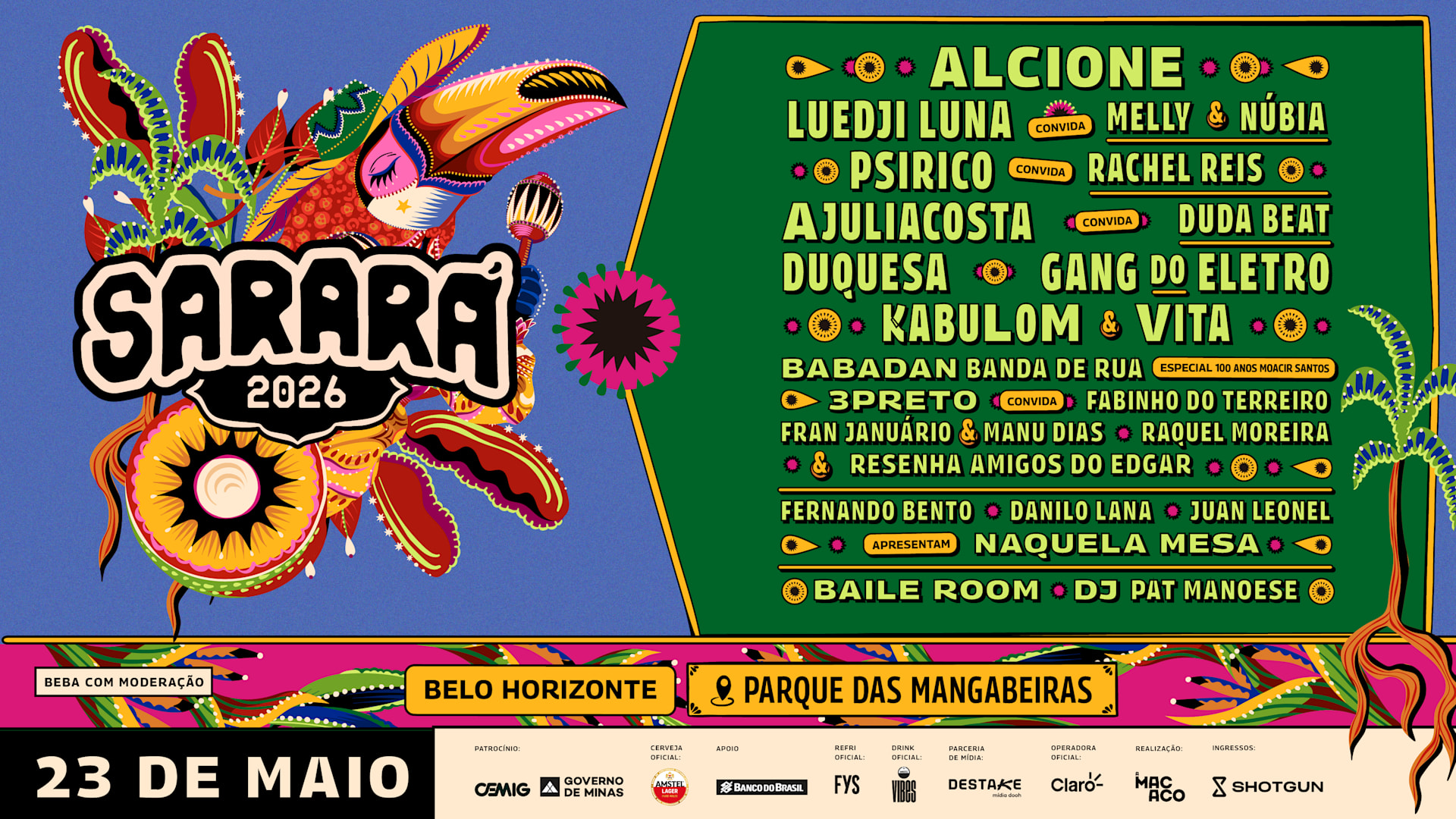 Festival Sarará 2026 | Alcione, Luedji Luna, Ajuliacosta E + Cover