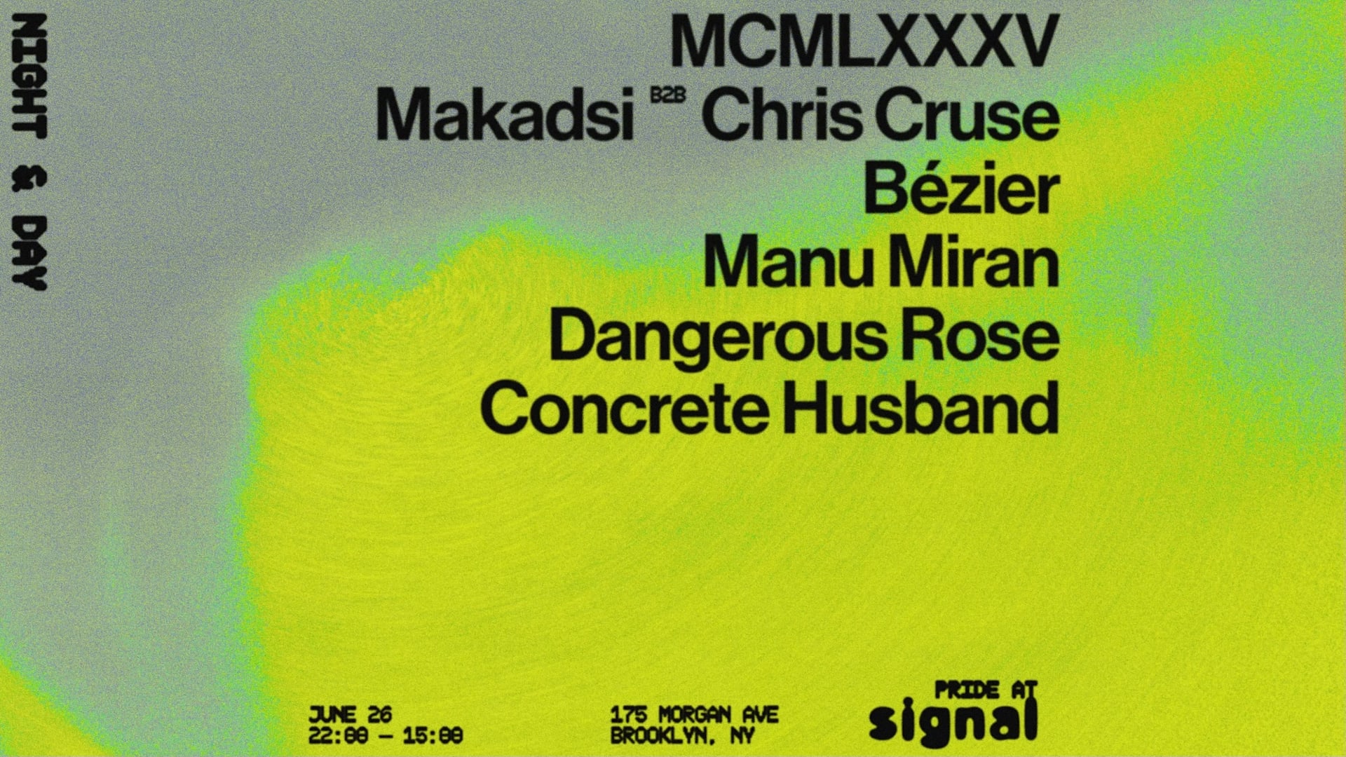 Night & Day Pride: MCMLXXXV, Makadsi, Chris Cruse, Bézier Cover