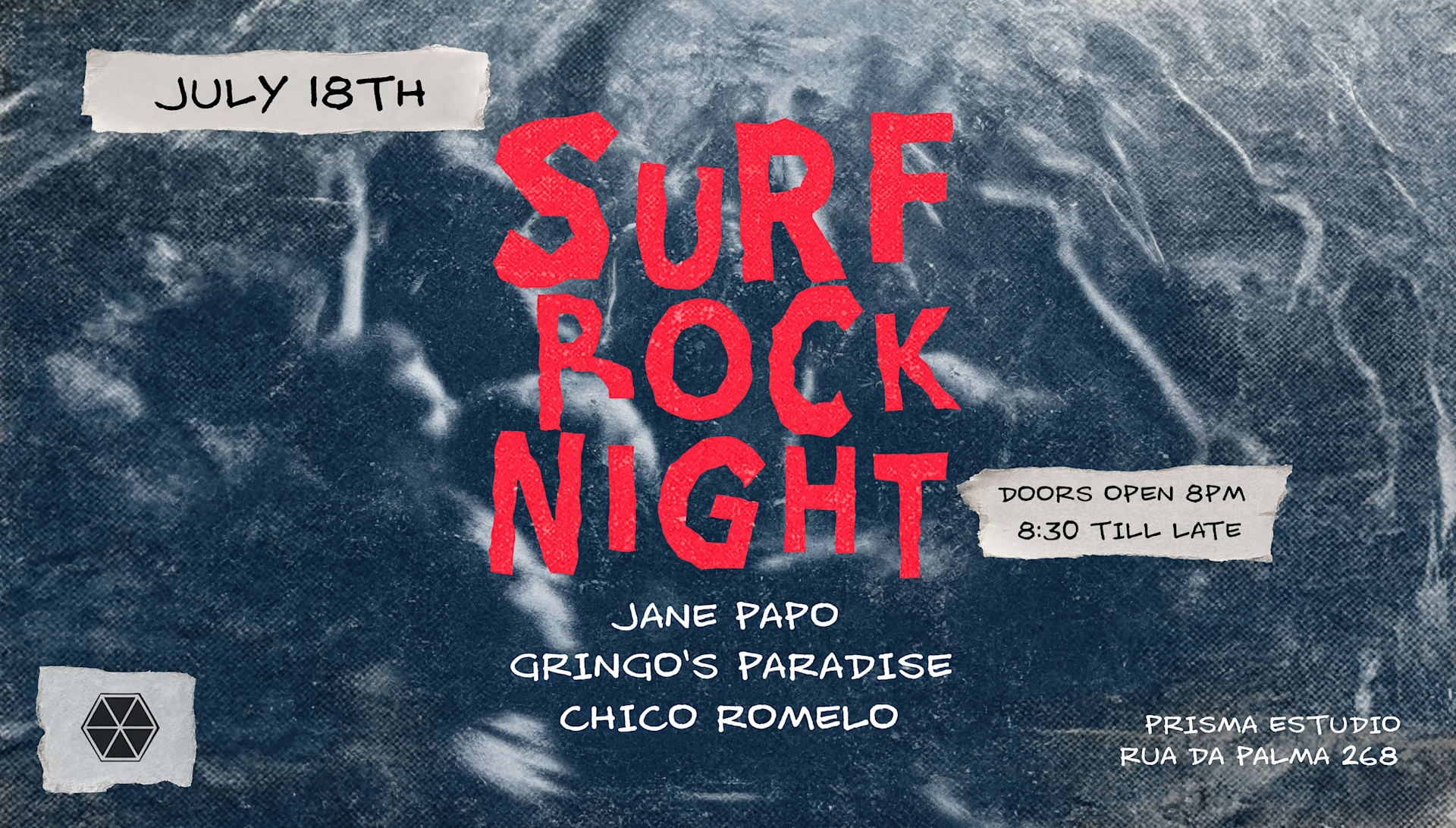 Surf Rock Night: Jane Papo,Gringo's Paradise,Chico Romelo Cover