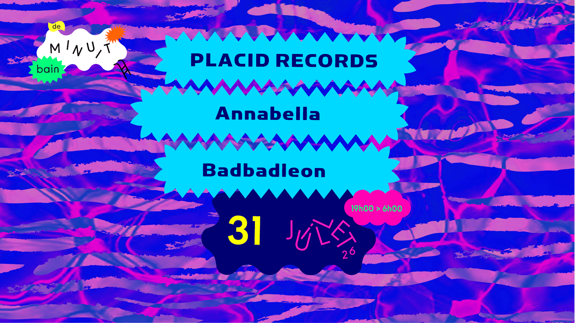 Bain De Minuit : Placid Records Cover