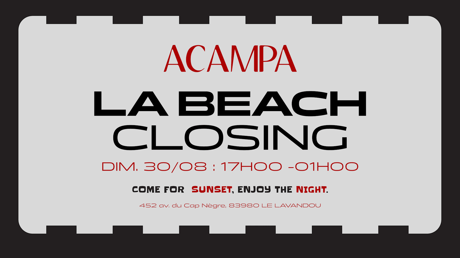 Closing La Beach Acampa Cover