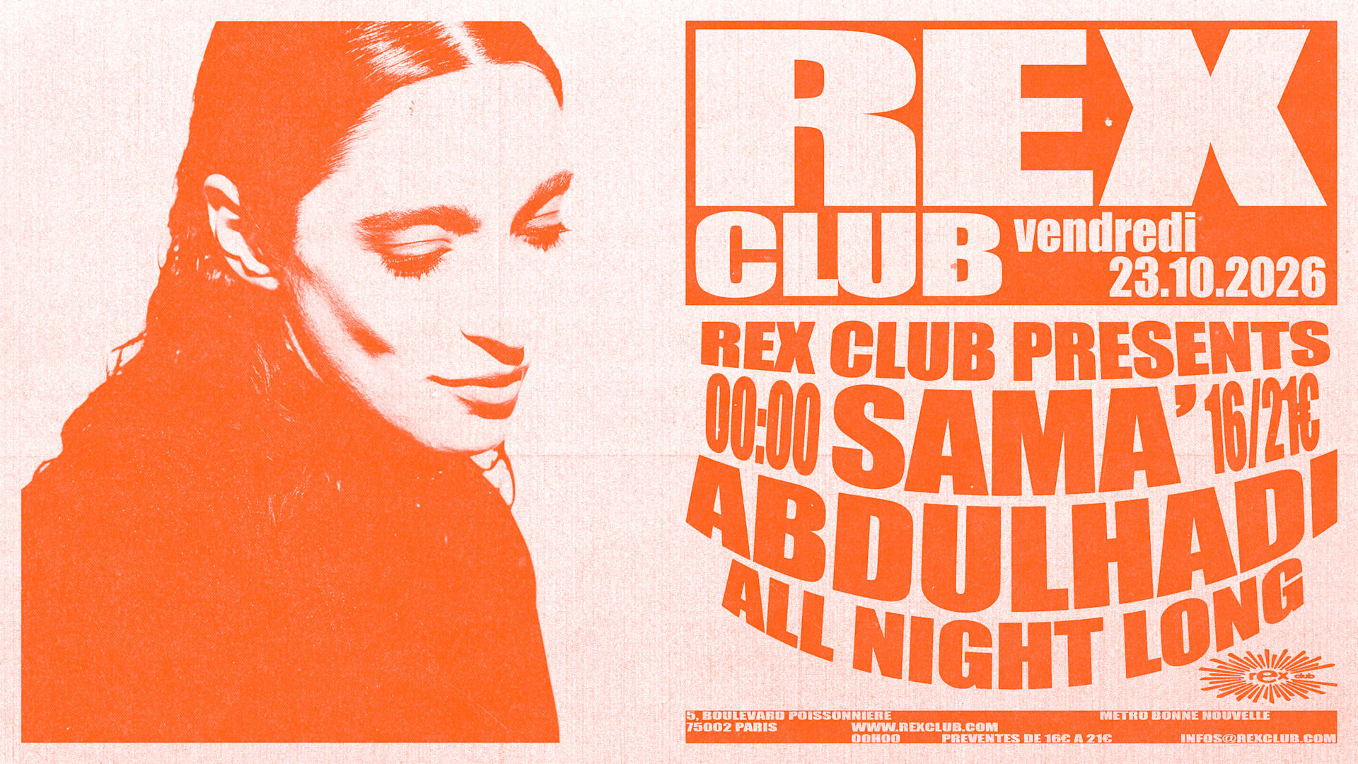 Rex Club Presents: Sama' Abdulhadi All Night Long Cover