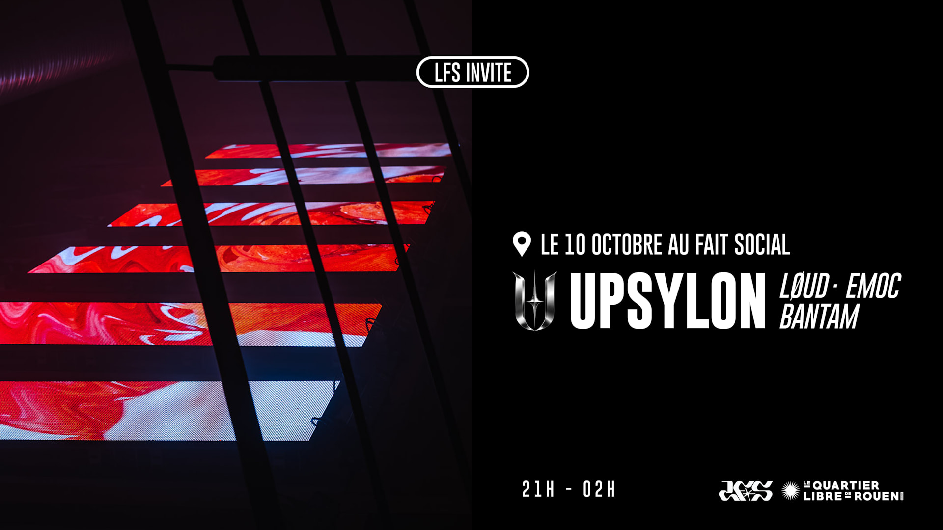 Lfs Invite - Upsylon : Løud · Emoc · Bantam Cover