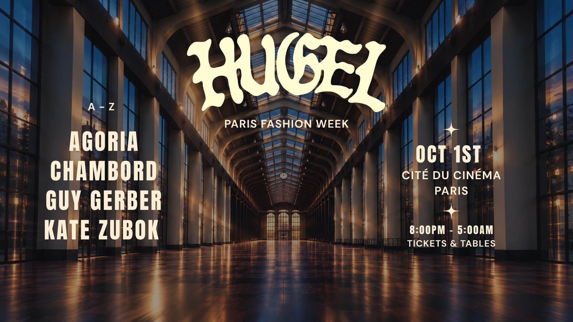 Hugel 11pm Parisfw/ Agoria, Guy Gerber, Chambord, Kate Zubok Cover