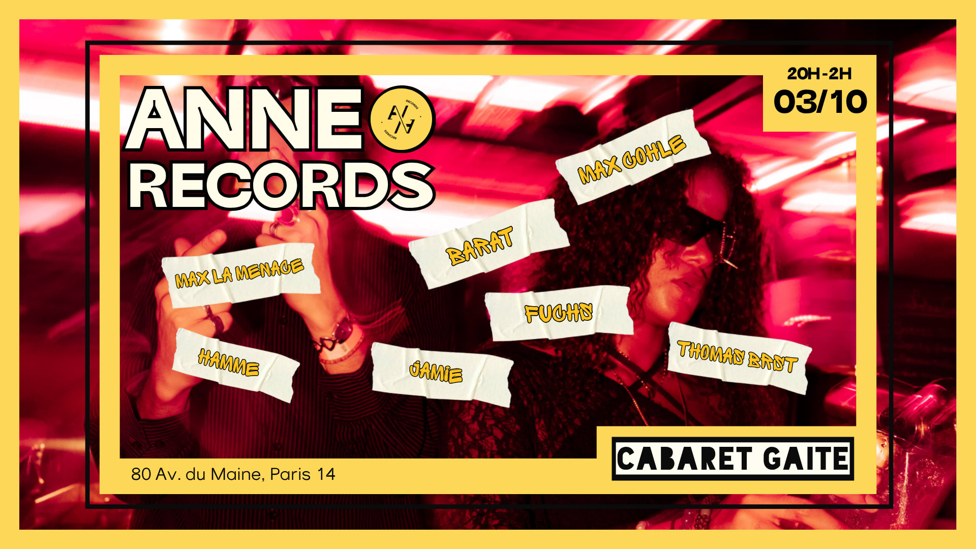 Release Party Anne Records X Cabaret Gaîté Cover