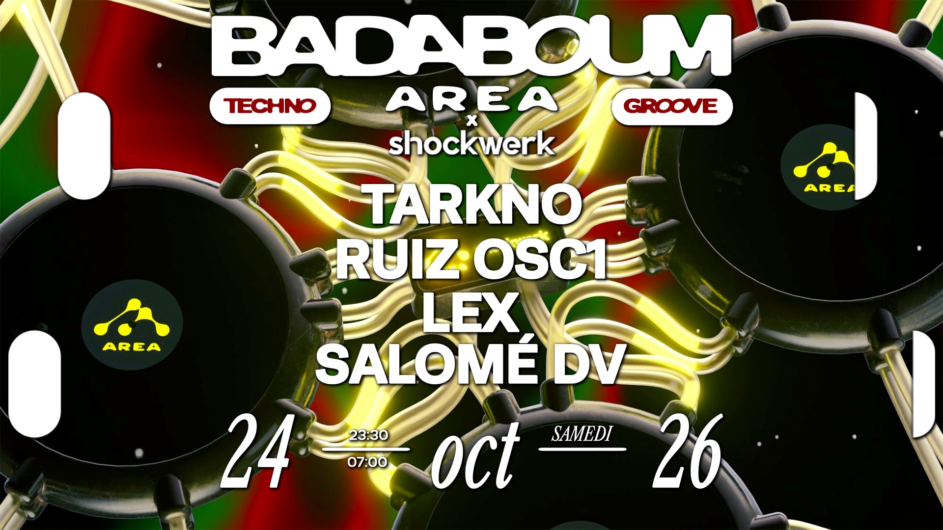 Club — Area X Shockwerk: Tarkno, Ruiz Osc1, Lex, Salomé DV Cover