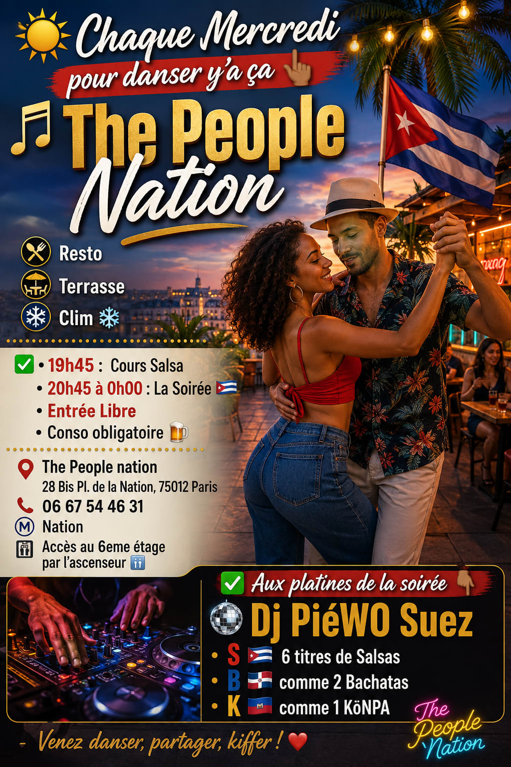 Mercredi / Cours & Soirée Salsa Party En Rooftop Cover