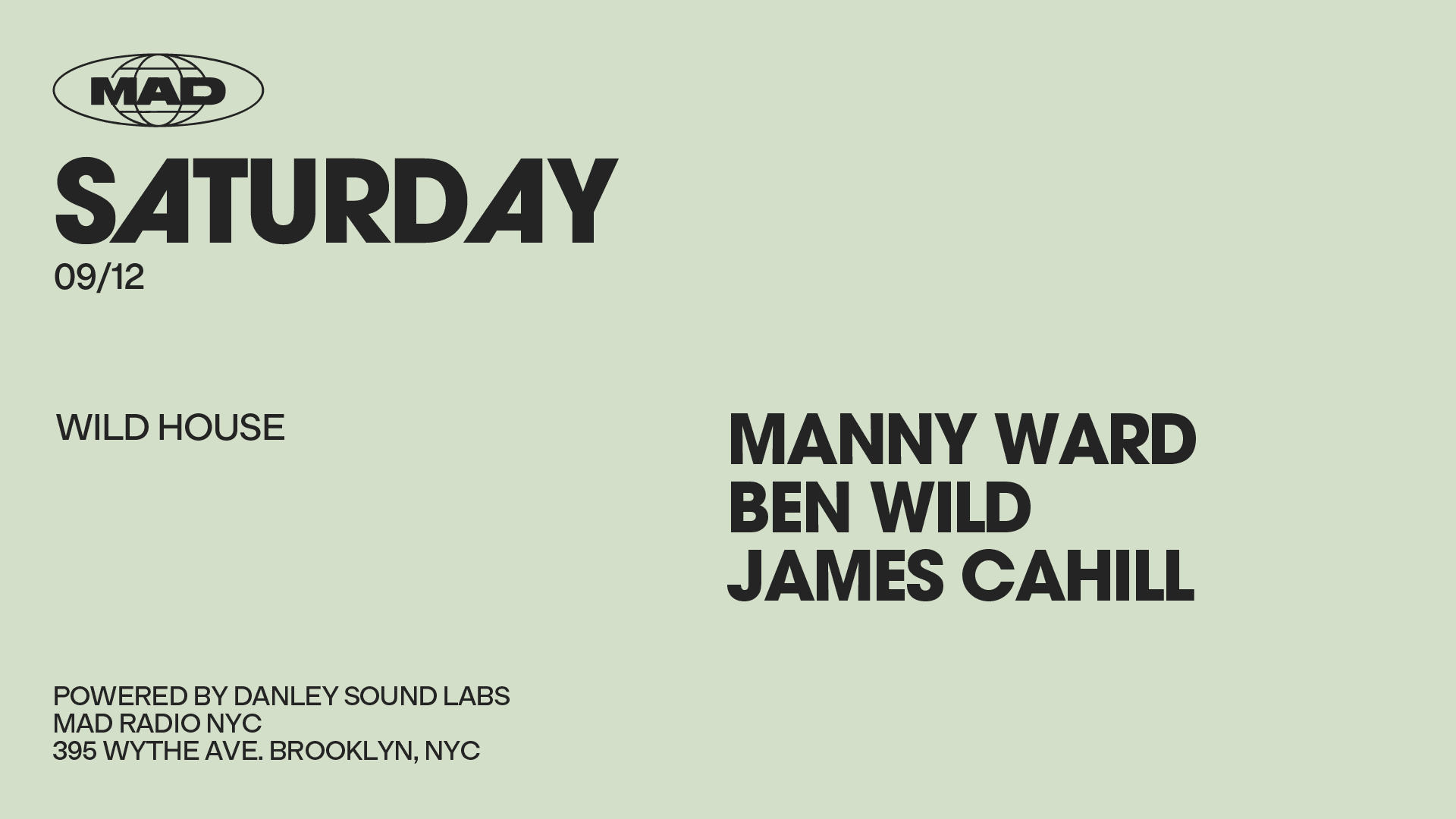 Wild House / Special Guest: Manny Ward/Ben Wild/James Cahill Cover