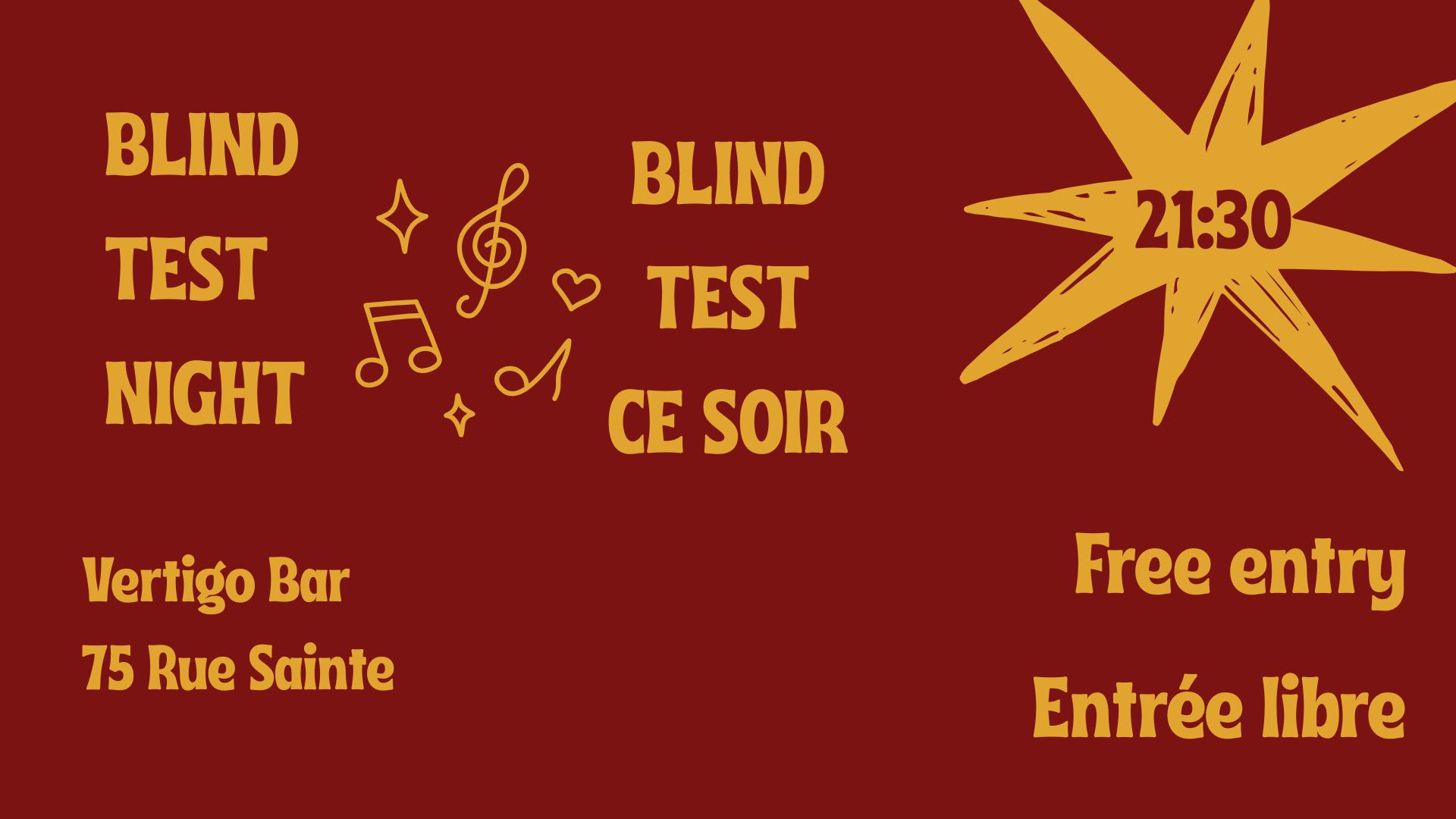 Blind Test Night @ Vertigo Cover