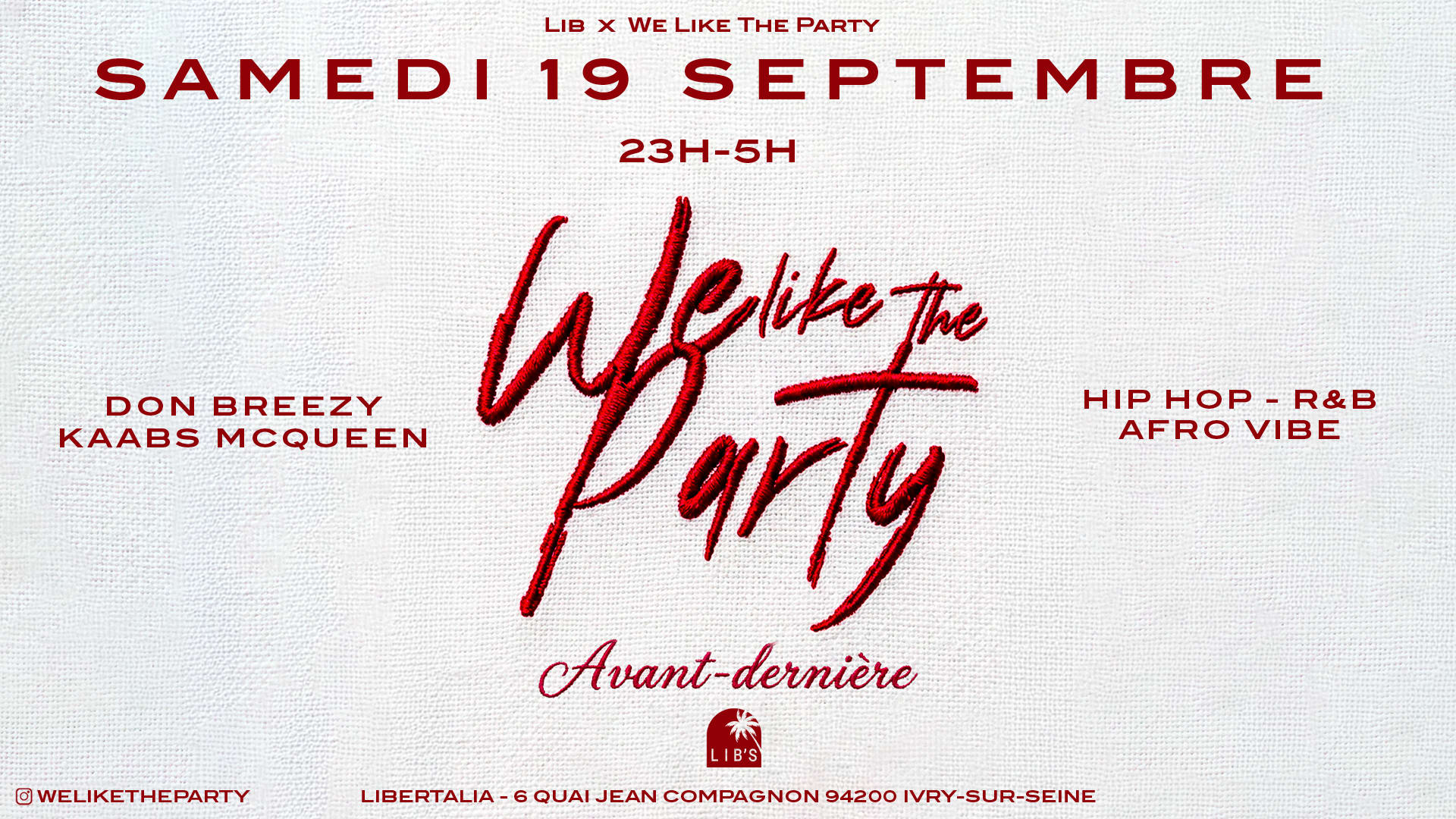 We Like The Party • Samedi 19 Septembre Cover