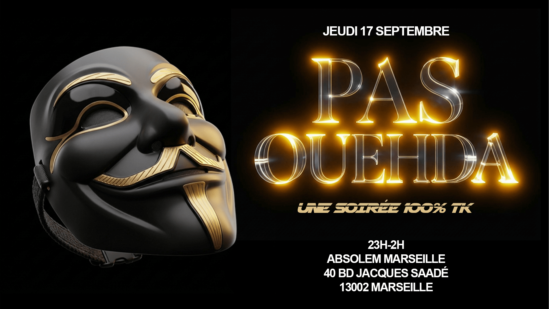 Pas Ouehda - Soirée 100% Tk Cover