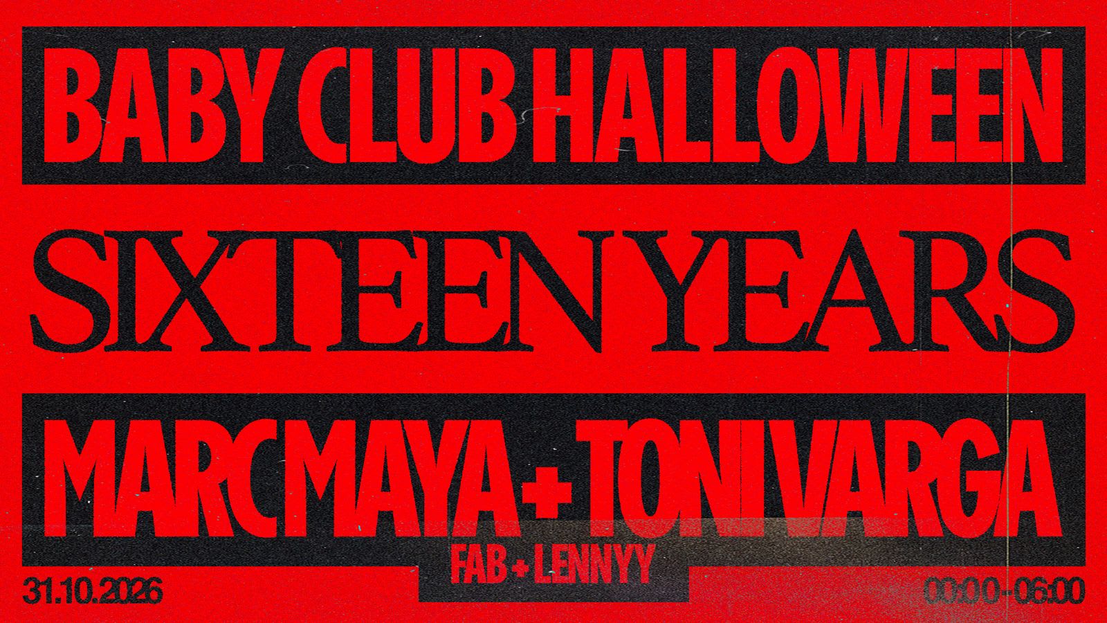 Baby Club Halloween Sixteen Years : Marc Maya + Toni Varga Cover