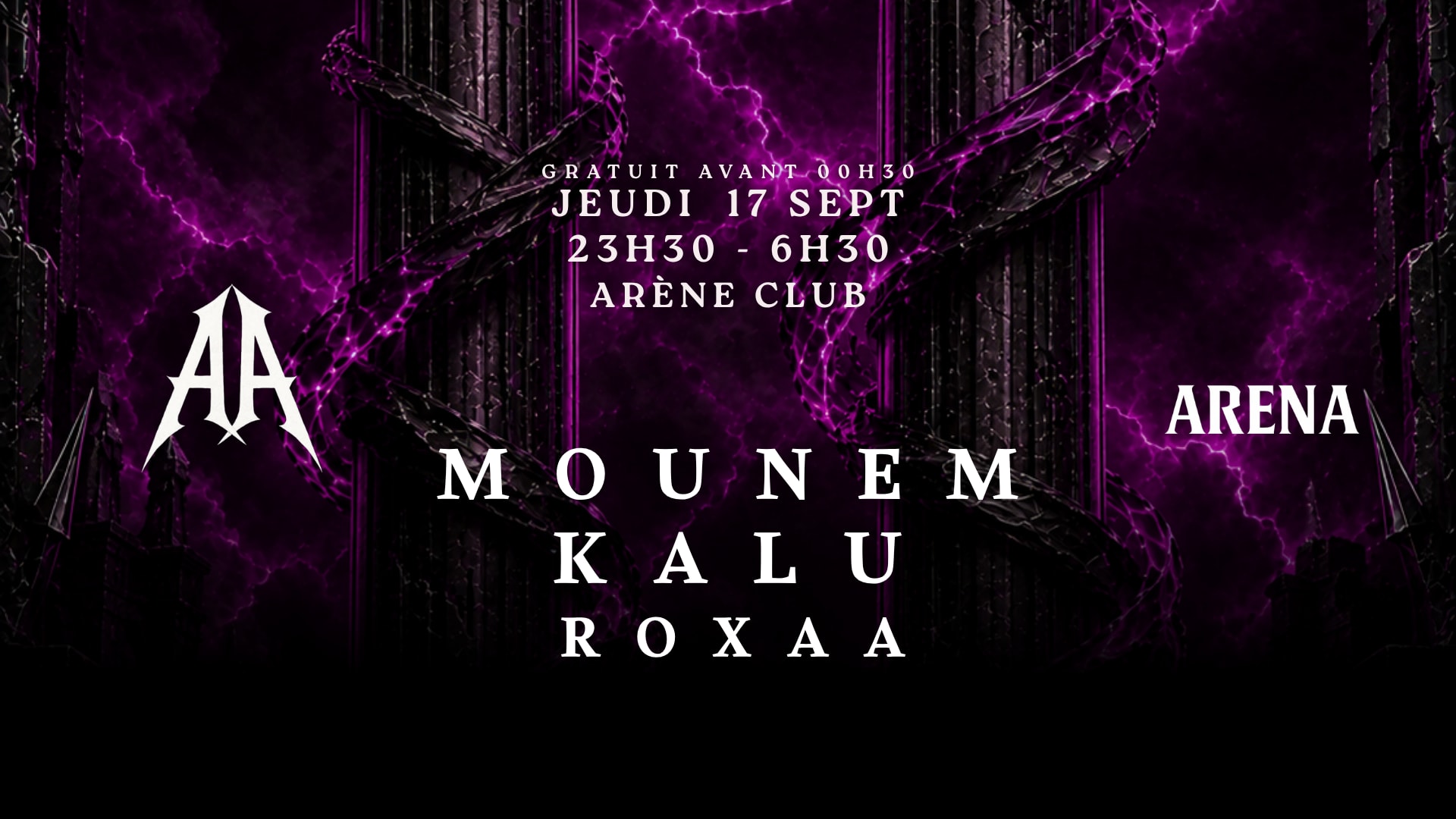 Jeudi Techno Arena : Mounem - Kalu - Roxaa Cover