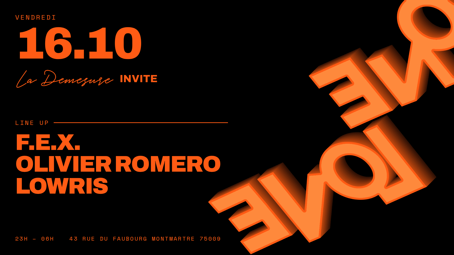 La Démesure Invite One-Love Cover