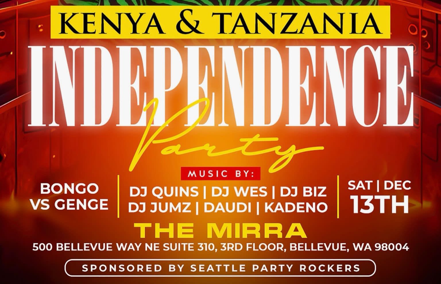 Kenya & Tanzania Independence Day Party Cover