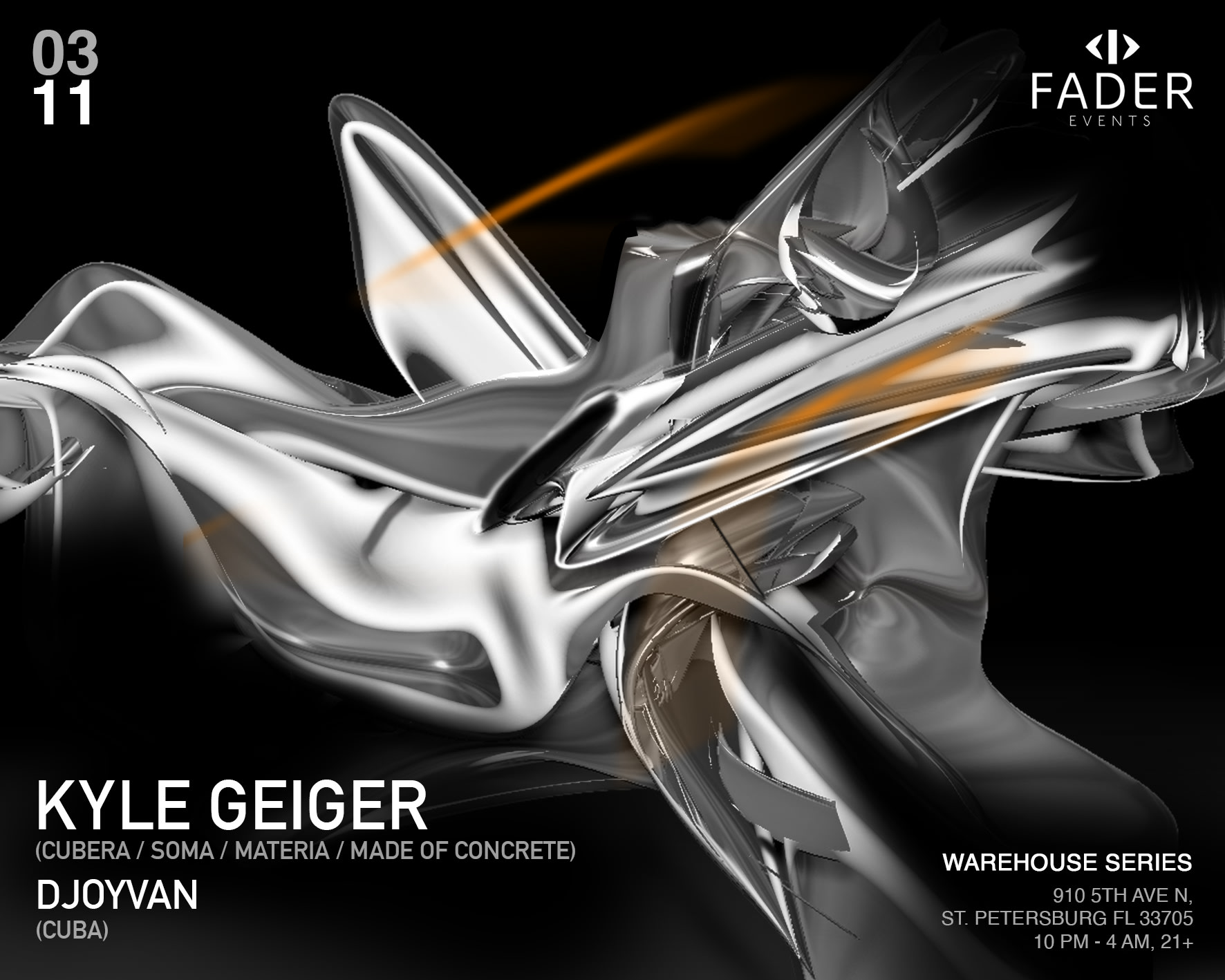 Fader Events Presents: Kyle Geiger (Cubera/Soma) W/ Djoyvan Cover
