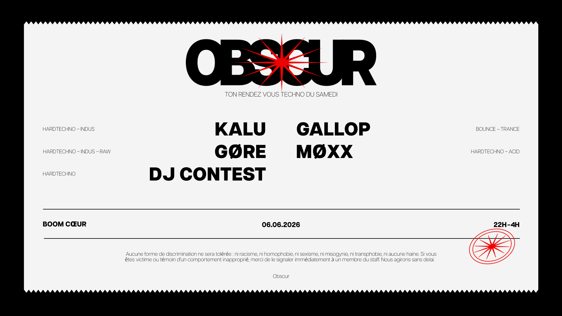 Obscur : Kalu, Gøre, Gallop, Møxx, Dj Contest Cover