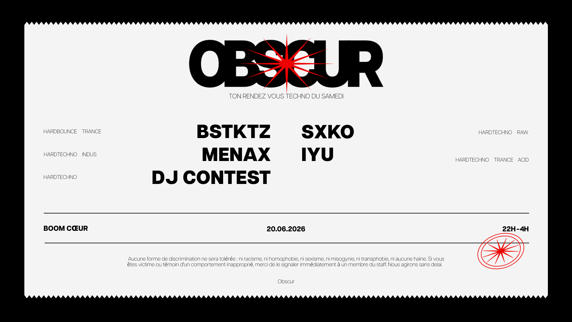 Obscur : Bstktz, Menax, Sxko, Iyu, Dj Contest Cover