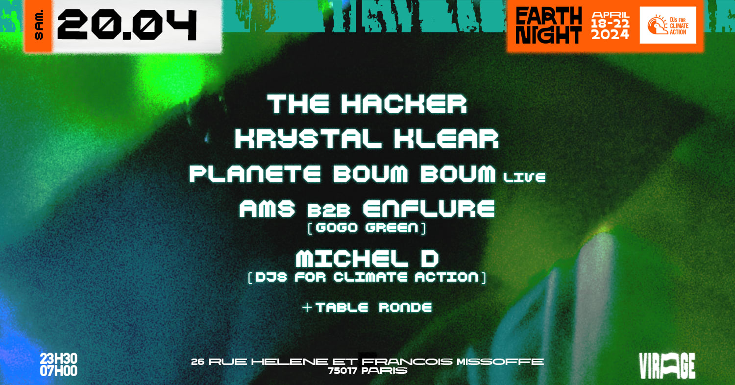 Earth Night W/ The Hacker, Krystal Klear, Ams B2b Enflure Cover