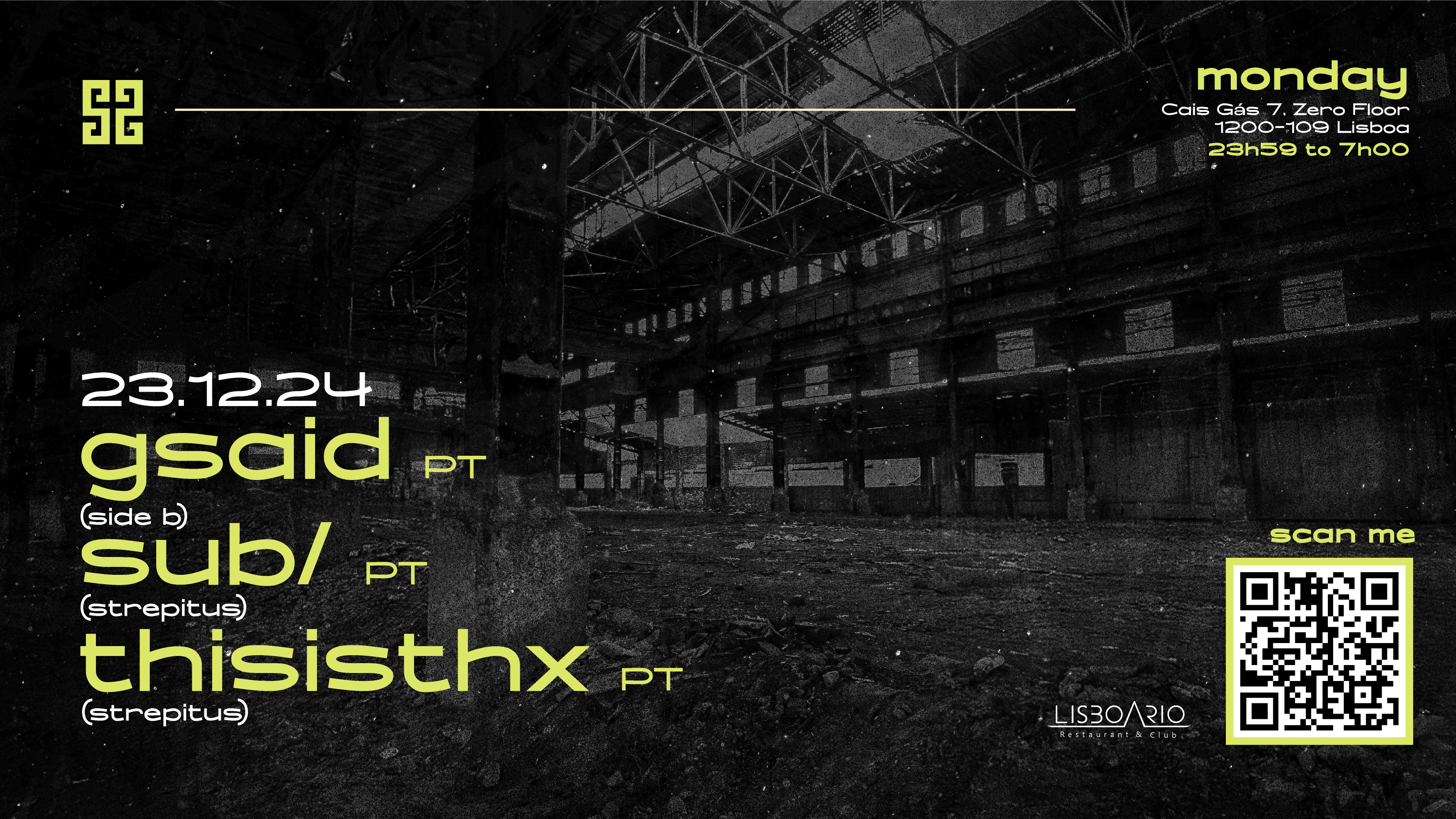 Gsaid • Thisisthx • Sub/ | Monday 23 Dec • Lisboa Rio Cover