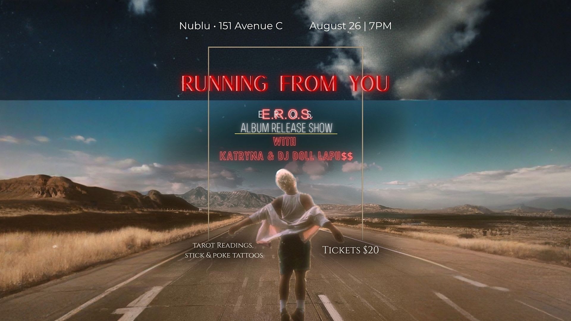 Running From You E.R.O.S Album Release Show Cover