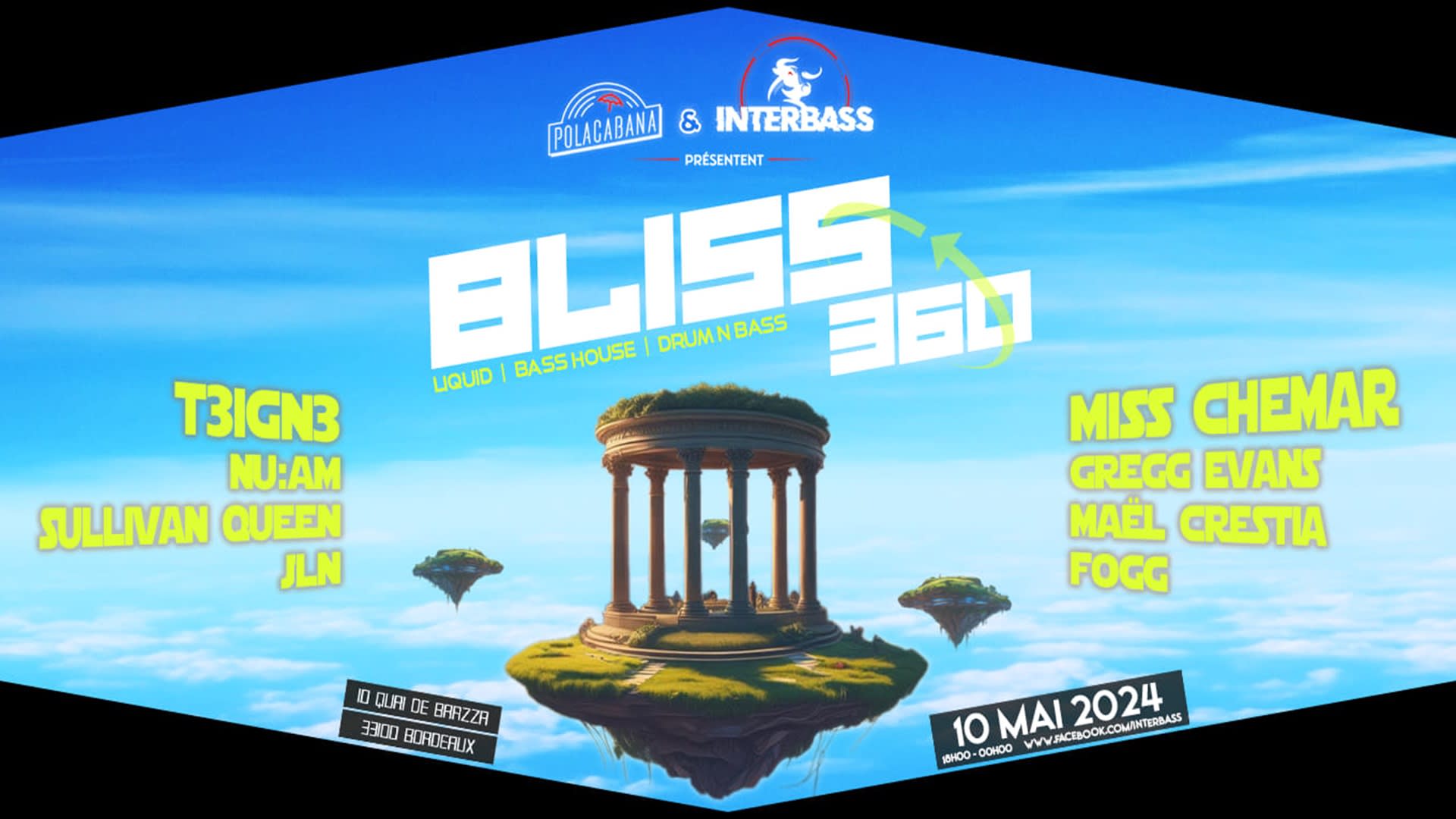 Open Air : Bliss 360 - W/ T3ign3, Miss Chémar & More ! Cover