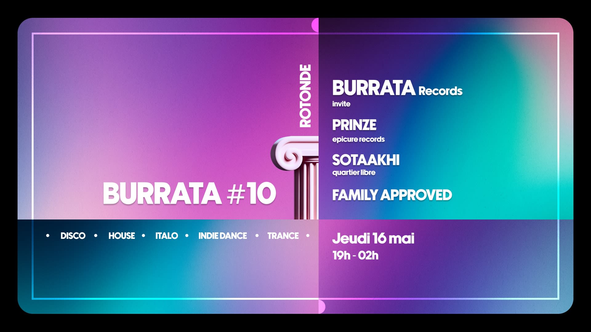 Burrata Invite Prinze, Sotaakhi, Fast Arthur À La Rotonde Cover