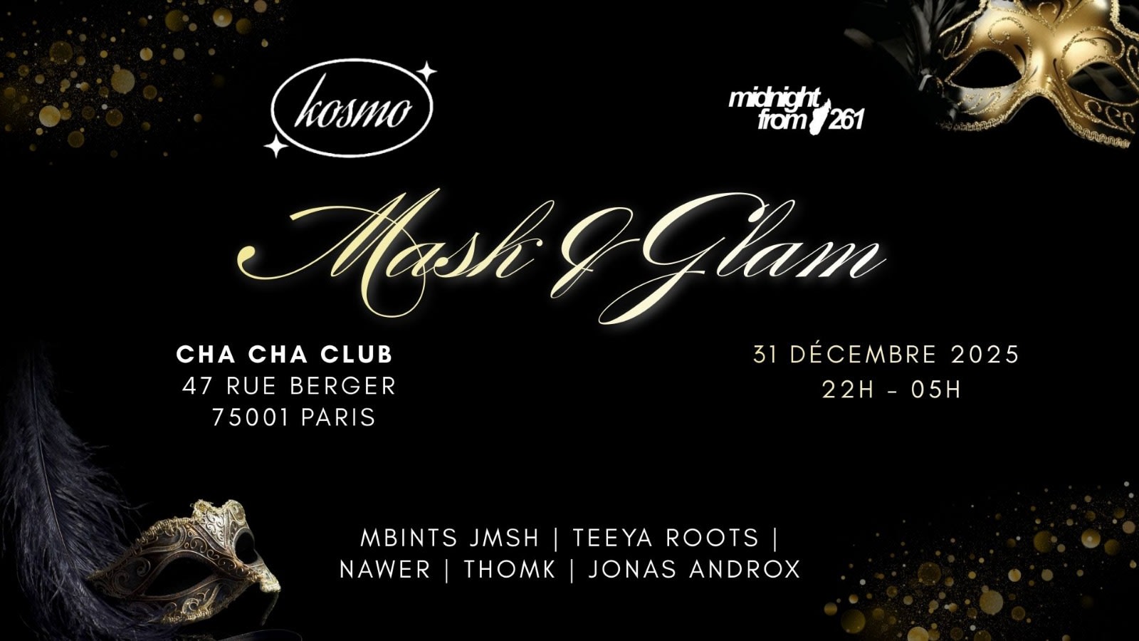 Mask & Glam                     By Kosmo X Midnight From 261 Cover