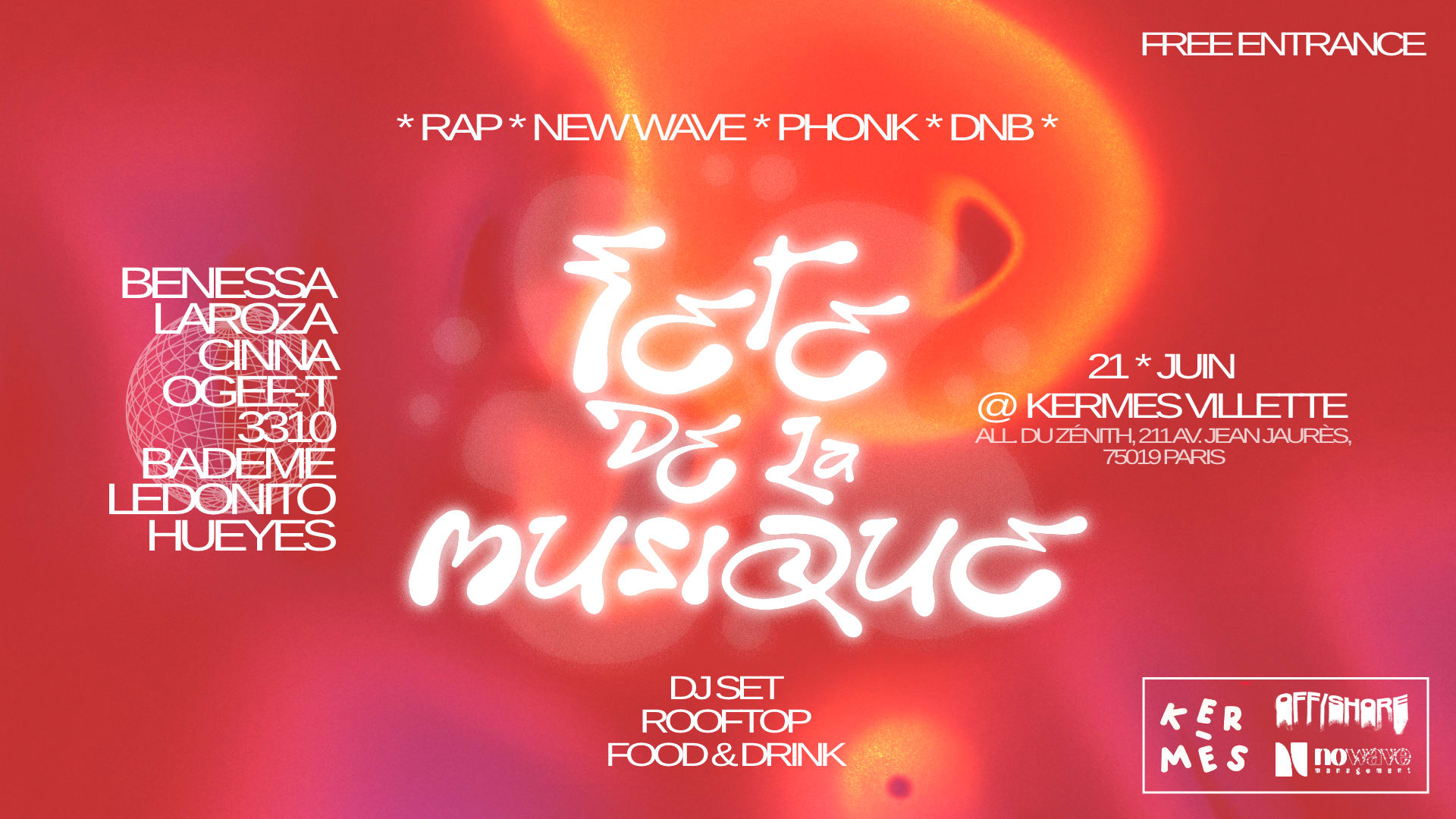 Fête De La Musique - Rap / New Wave / Dnb - 21/06 Cover