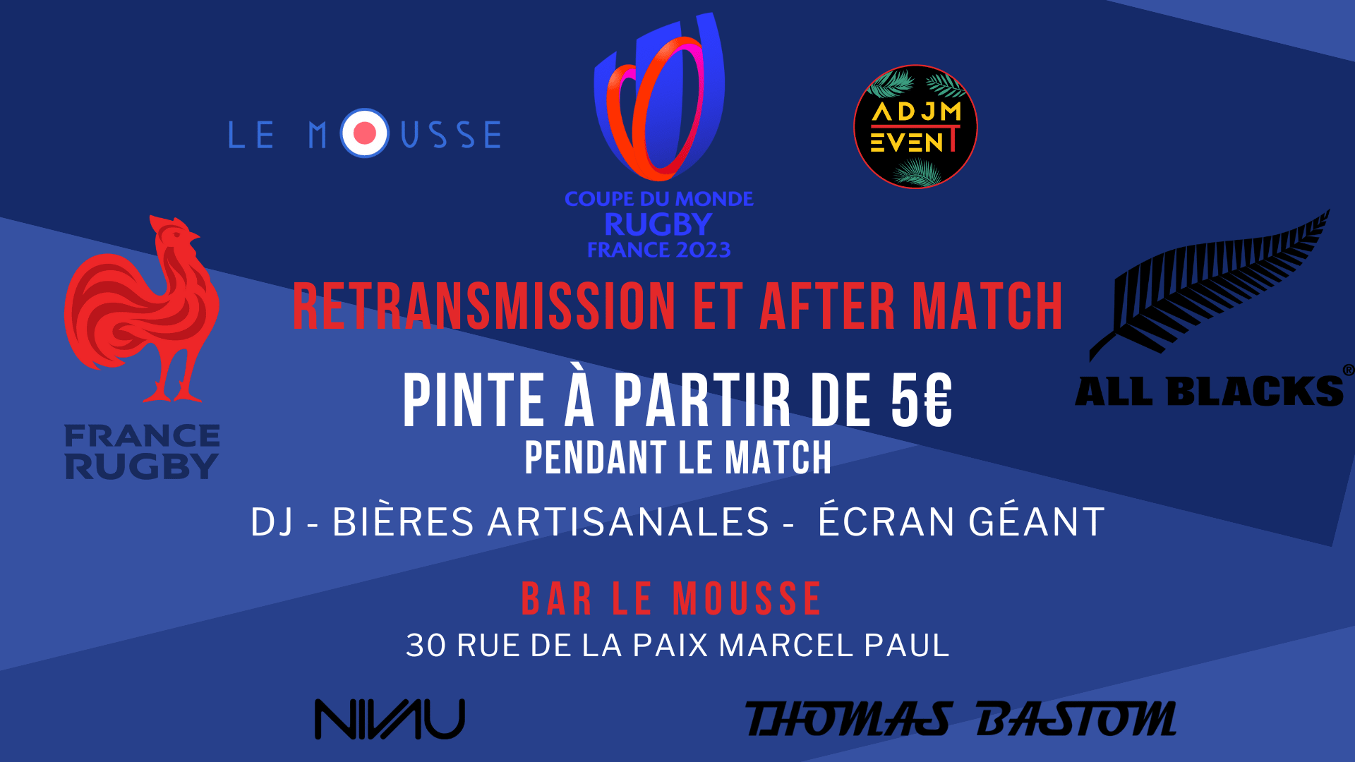 Coupe Du Monde De Rugby - France Vs All Blacks - 5e La Pinte Cover