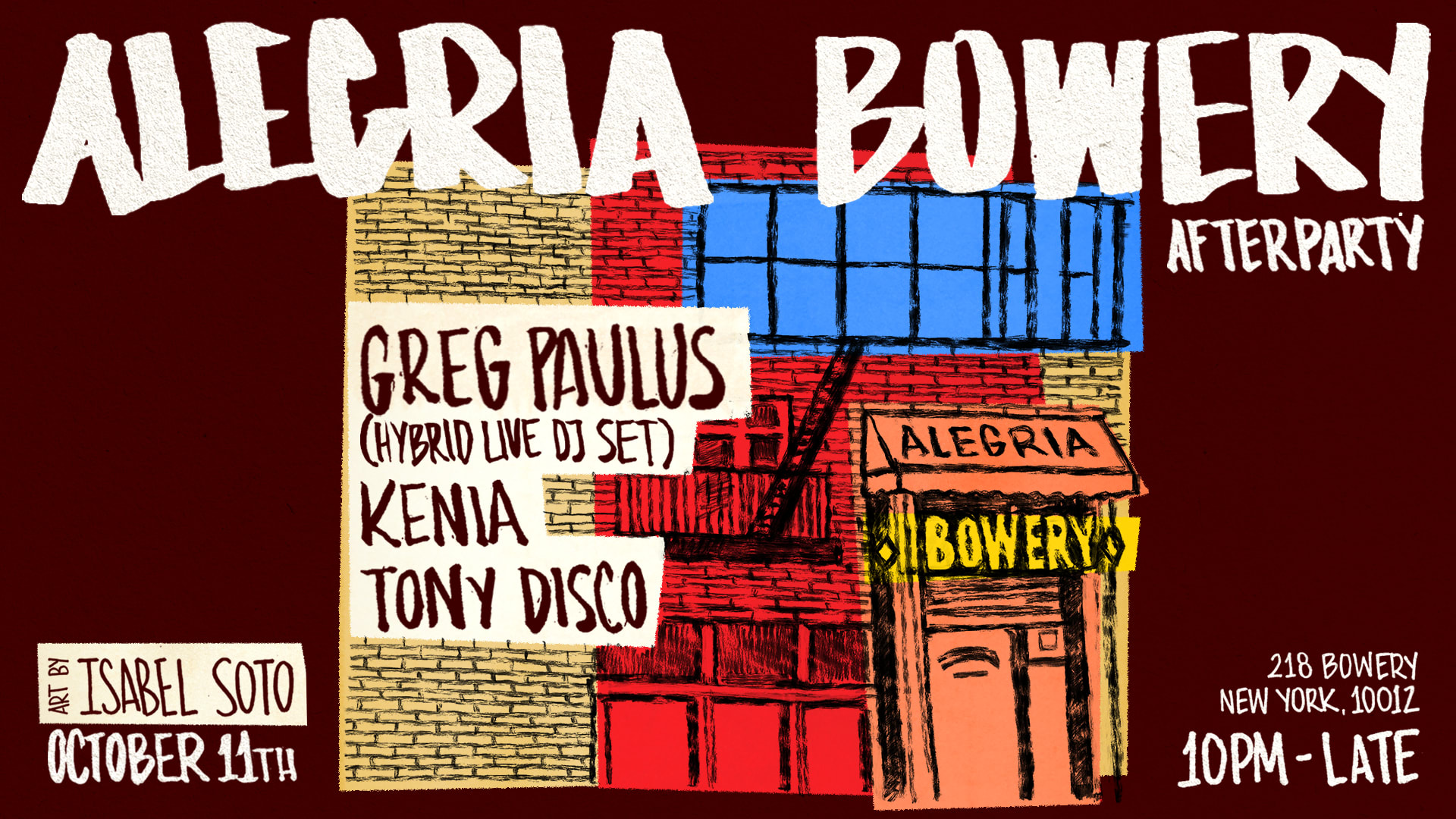 Alegria Bowery Afterparty Cover