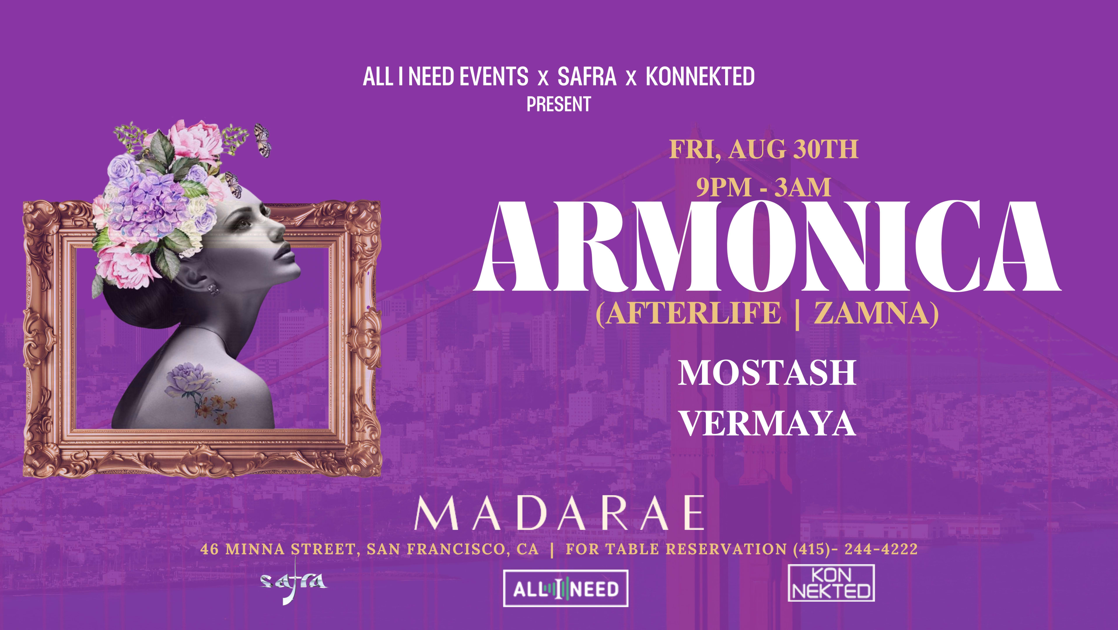 All I Need Events W/ Armonica (Afterlife -Zamna) At Madarae Cover