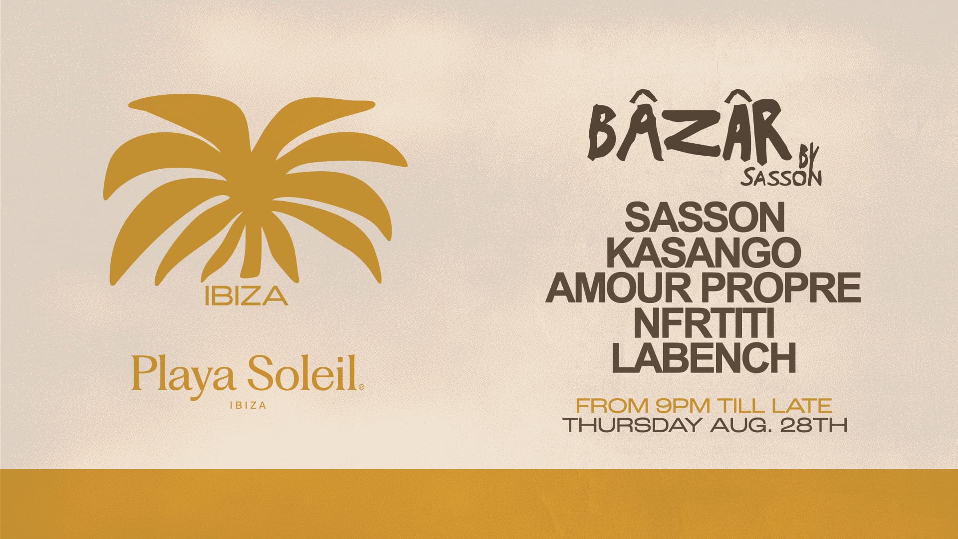 Bâzâr By Sasson @Playa Soleil | Thursday August 28th Cover
