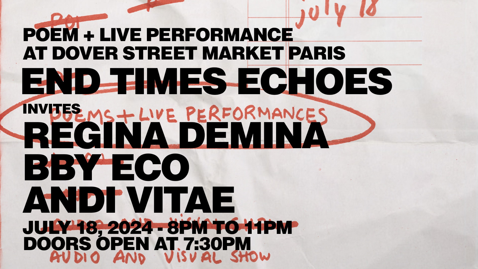 End Times Echoes Invites Regina Demina, Bby Eco, Andi Vitae Cover