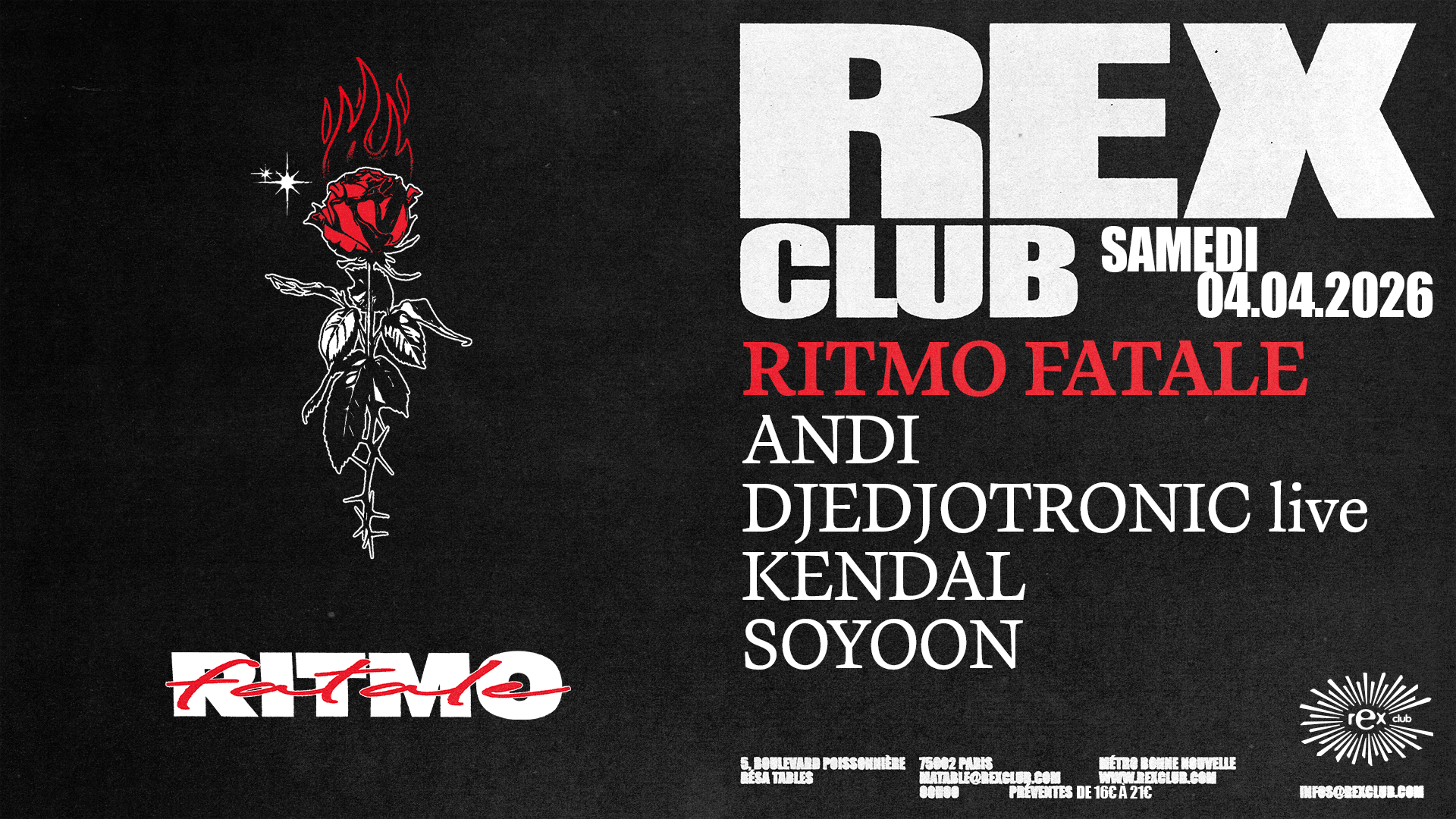 Ritmo Fatale: Kendal, Andi, Djedjotronic Live, Soyoon Cover