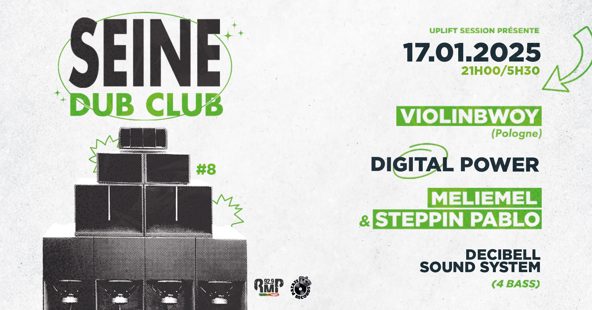Seine Dub Club #8: Violinbwoy, Digital Power, Decibell Sound Cover