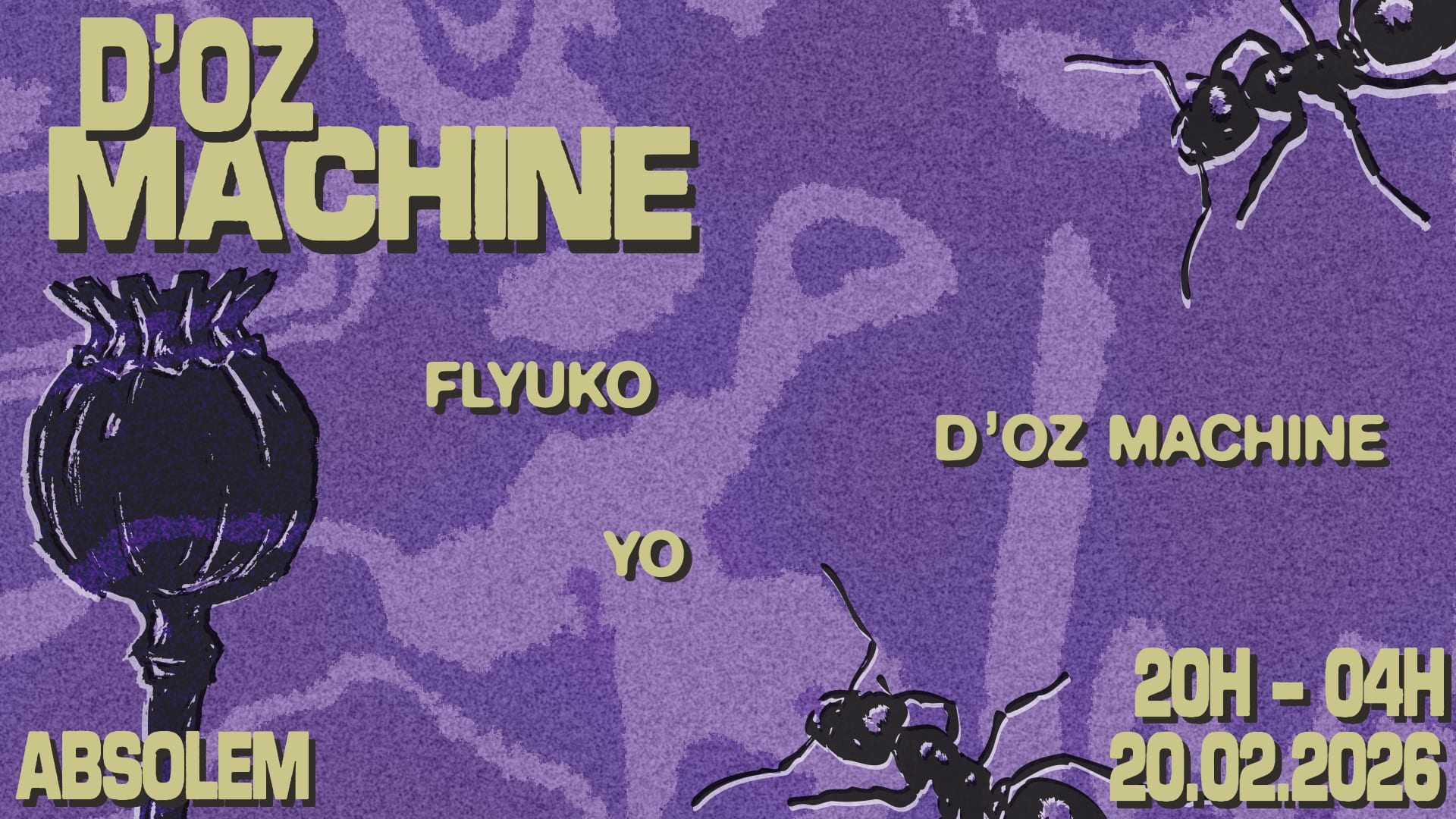 D'oz Machine Invite: Flyuko & Yo Cover