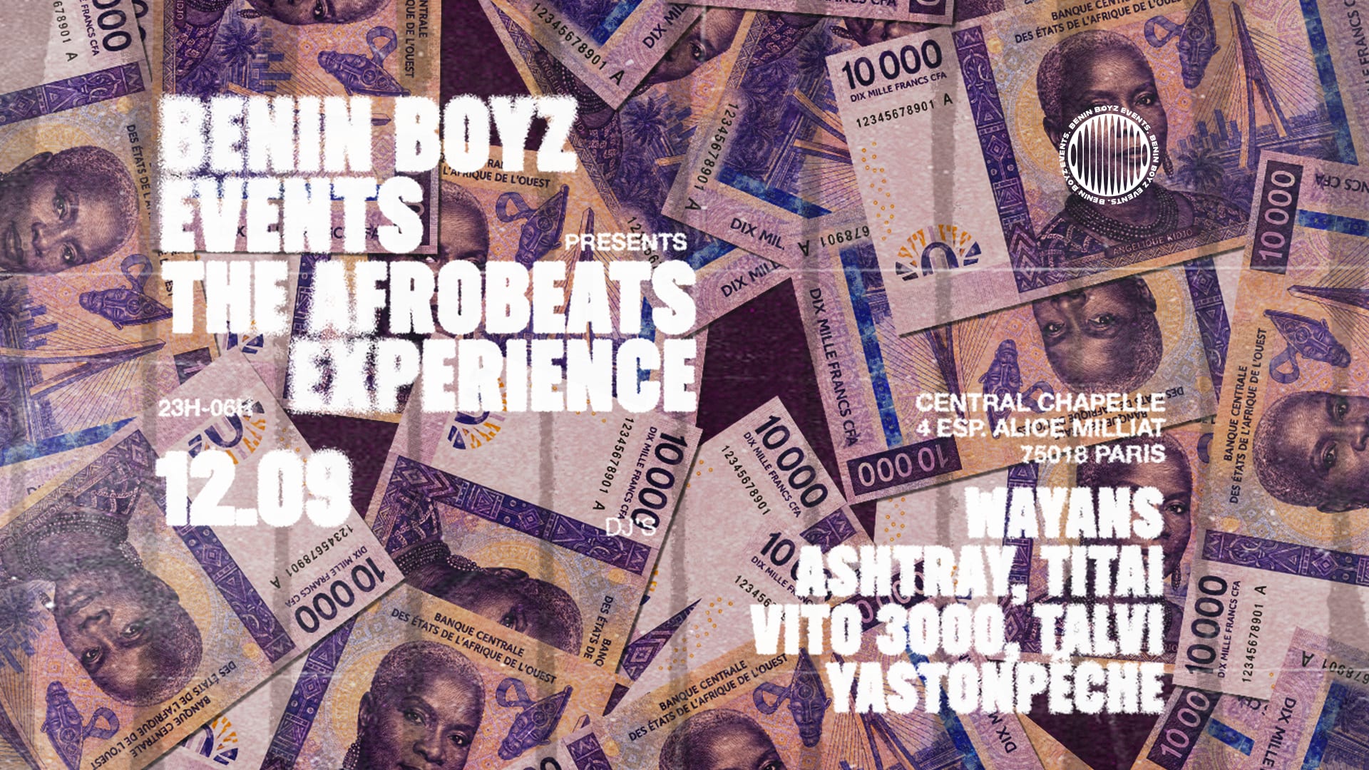 Benin Boyz The Afrobeats Experience — Central Chapelle Cover
