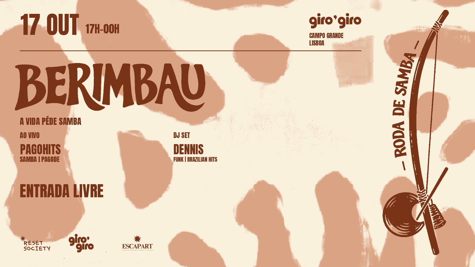 Berimbau Samba & Pagode - Free Entry Cover