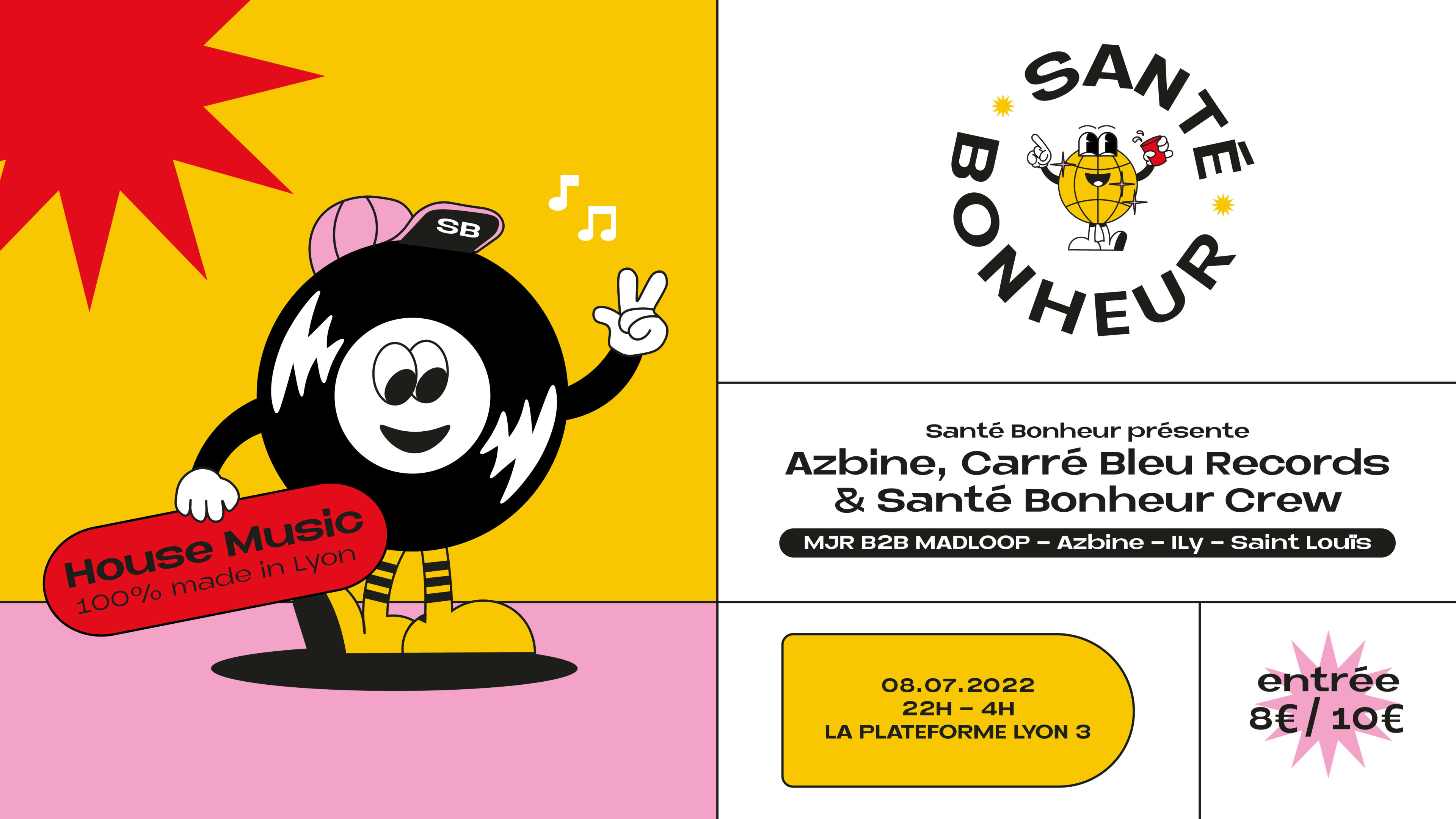 Santé Bonheur Présente Azbine • Carré Bleu Records  Cover