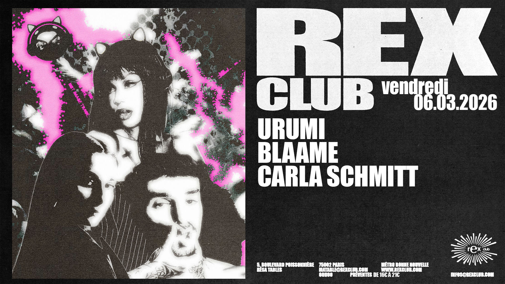 Rex Club Presents: Urumi, Blaame, Carla Schmitt Cover