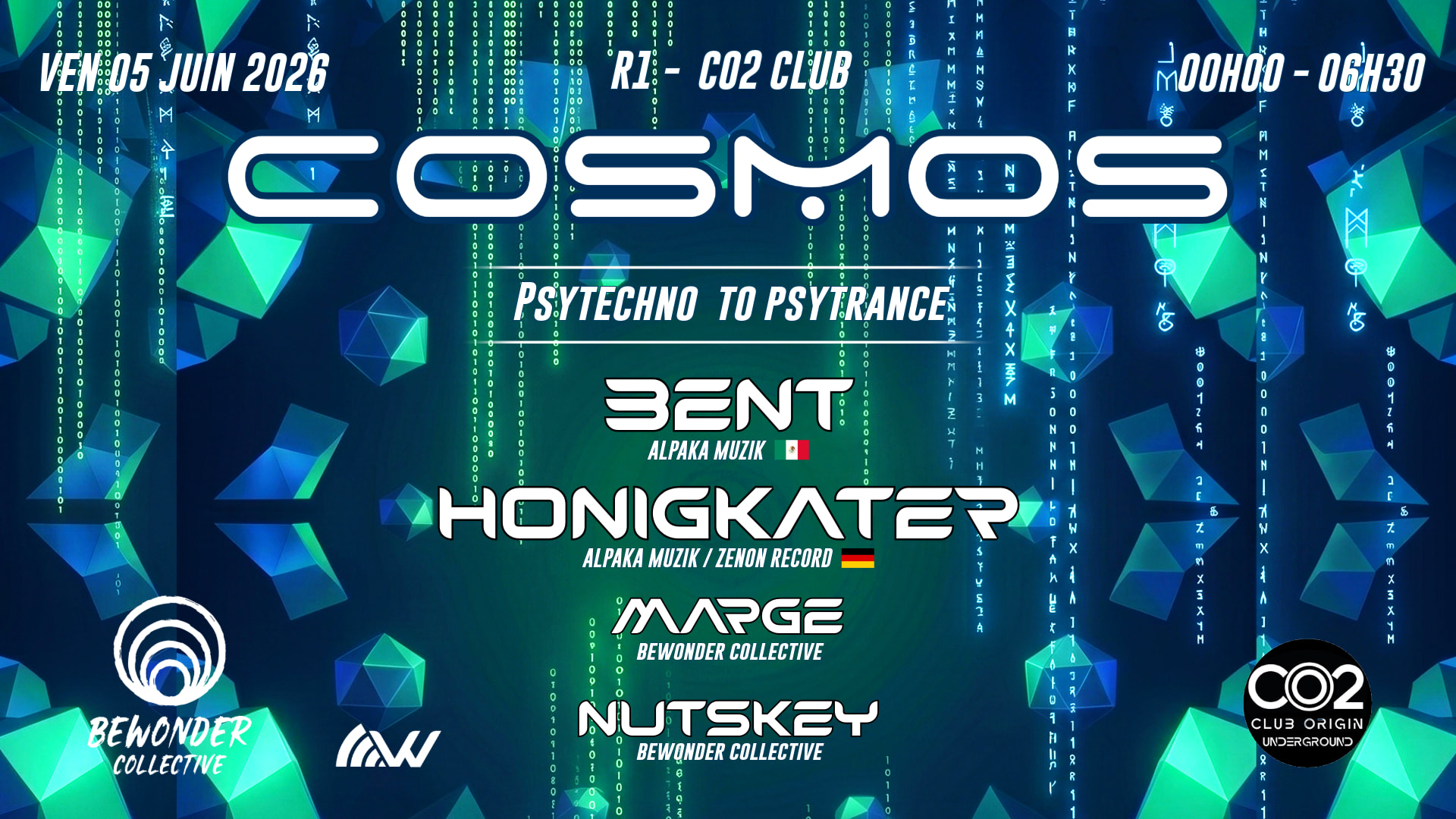 Cosmos - Bewonder X Honigkater & Bent @ R1 Co2 Club Nantes Cover