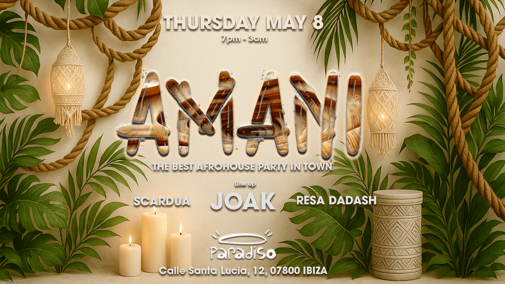 Amani @T Rooftop Paradiso May 8 Cover
