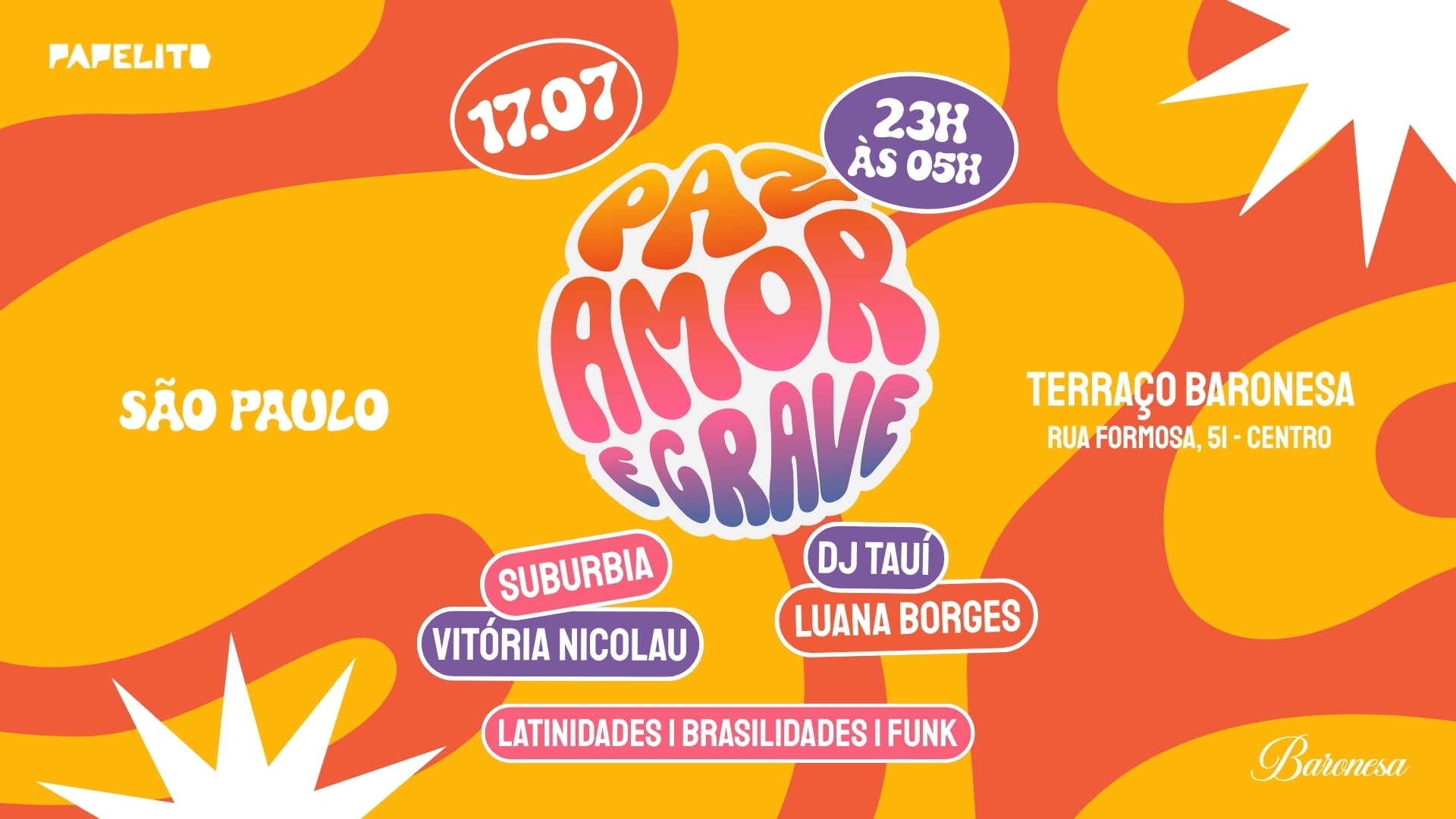 Paz, Amor E Grave No Terraço Baronesa Cover