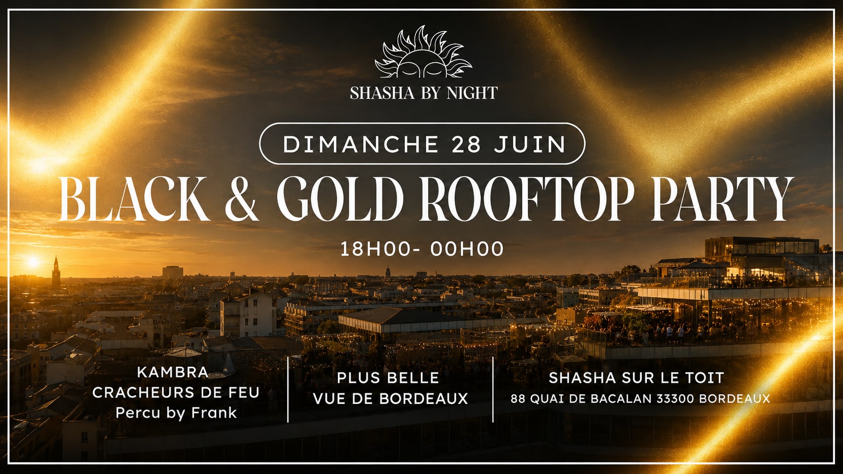 Black & Gold Rooftop Party Cover