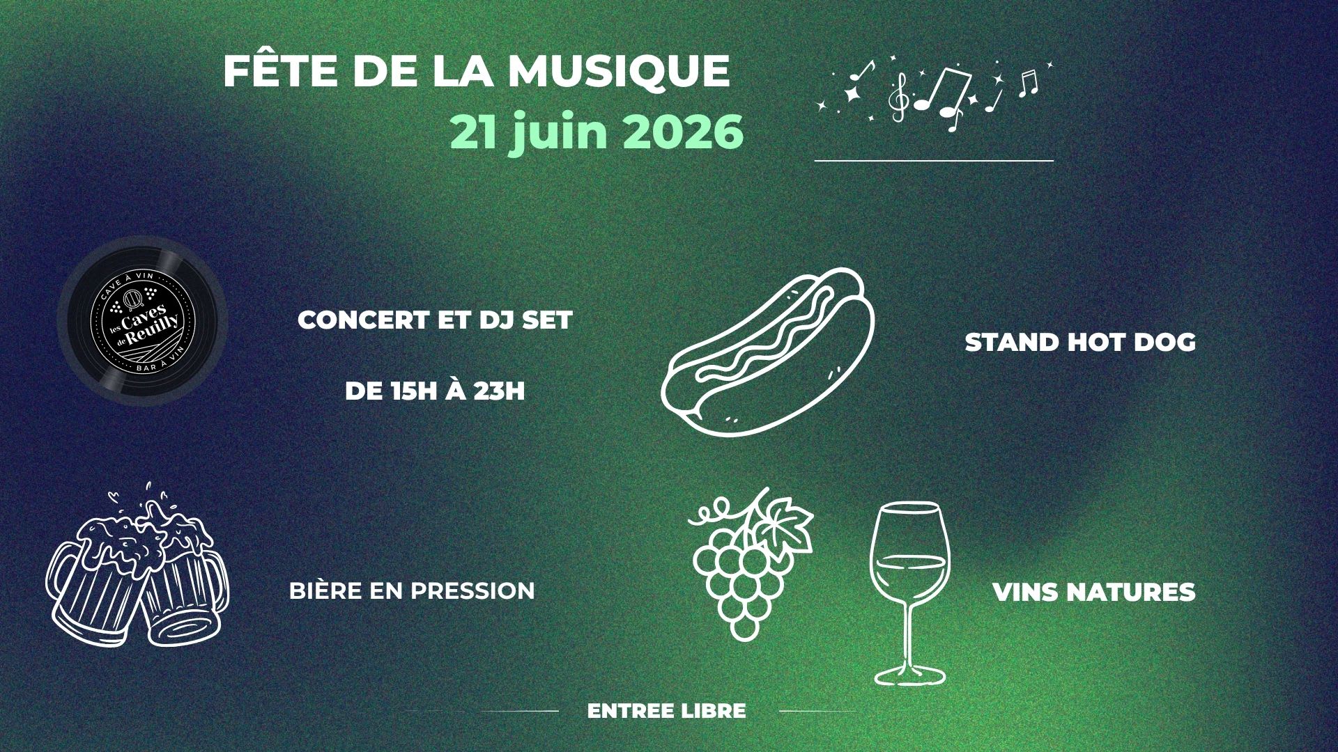 Wine, Food & Music Cover