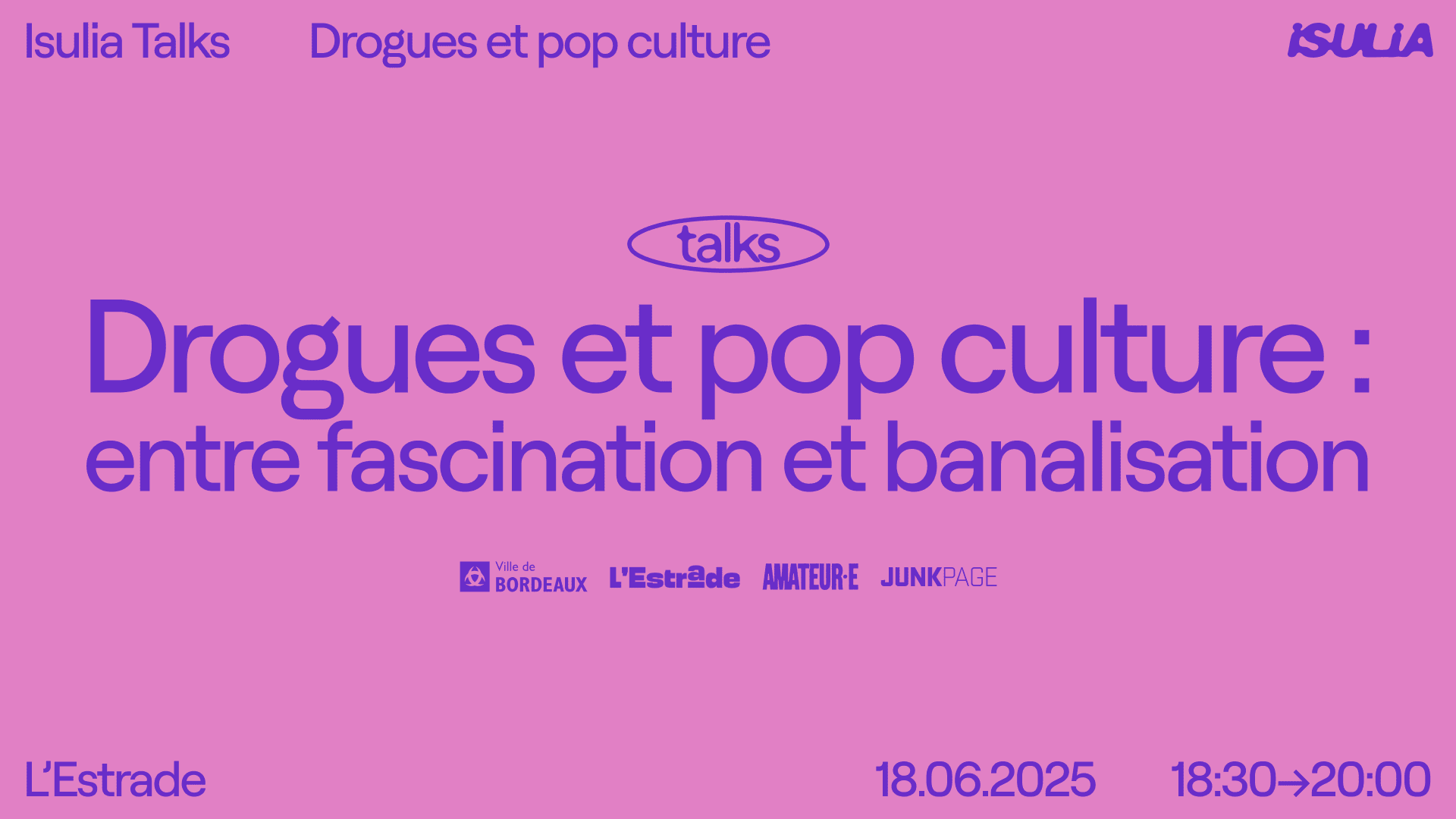 Isulia Talks ~ Drogues Et Pop Culture Cover